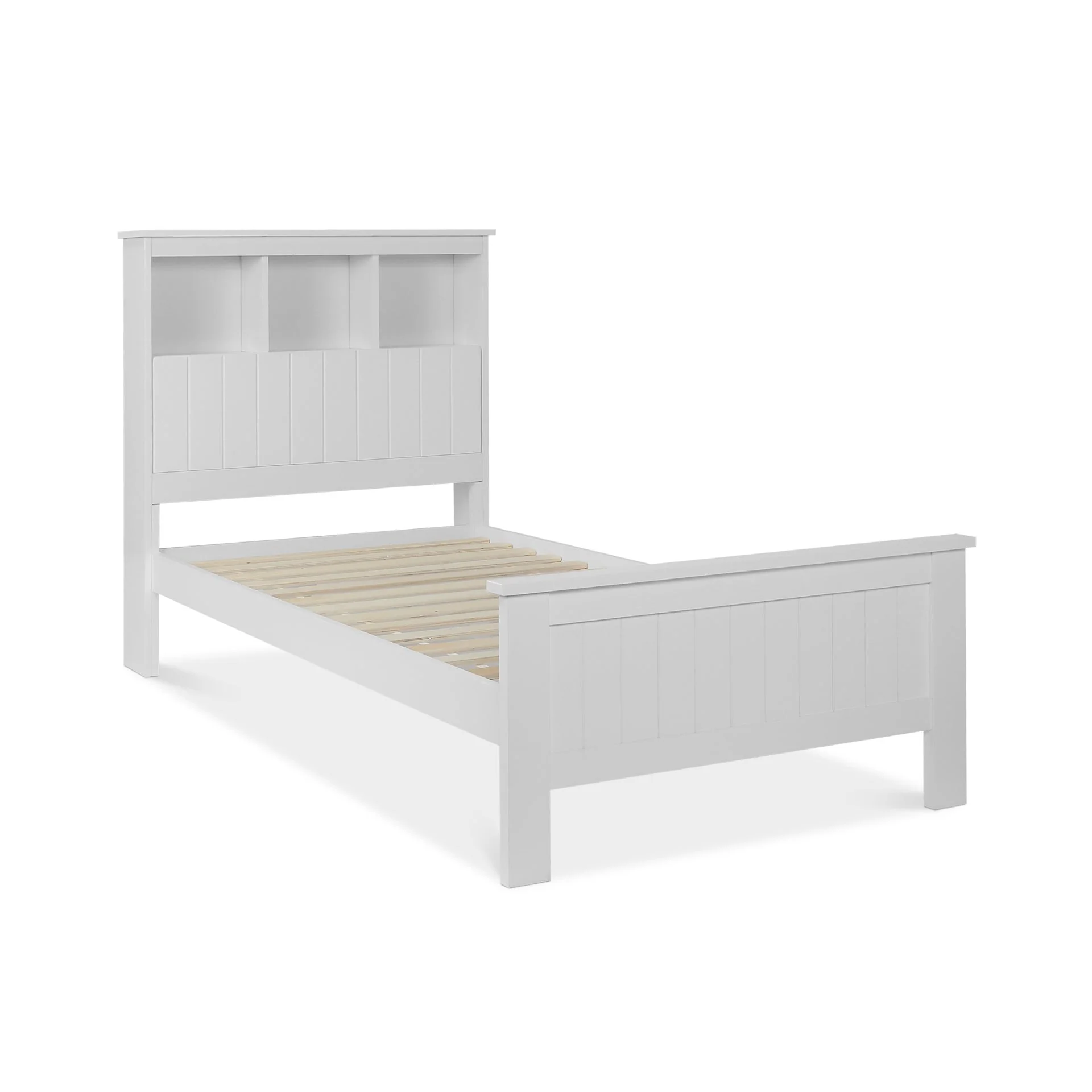 Jamie Single Wooden Bed Frame - White - Image 7