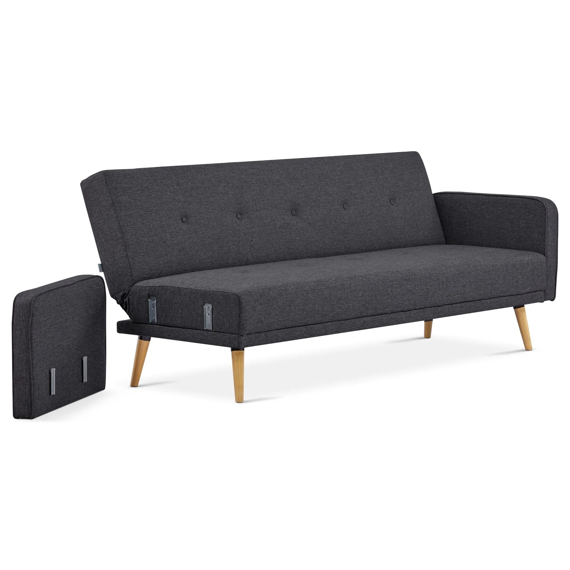 Jarrod 3 Seater Sofa Bed - Dark Grey - Image 9