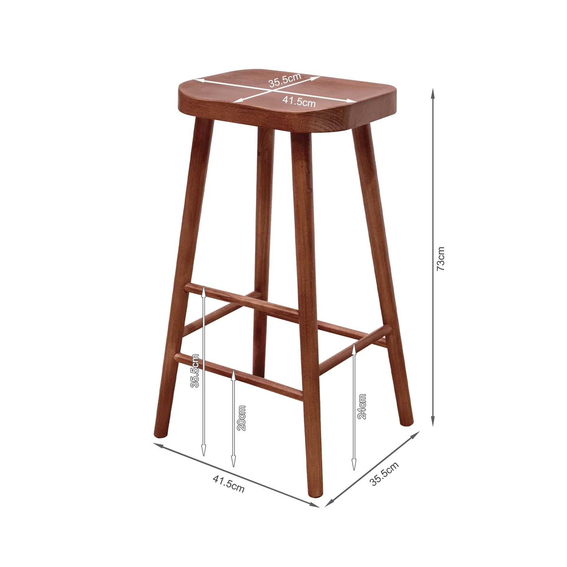 Jaxon Bar Stool - Deep Oak - Image 7