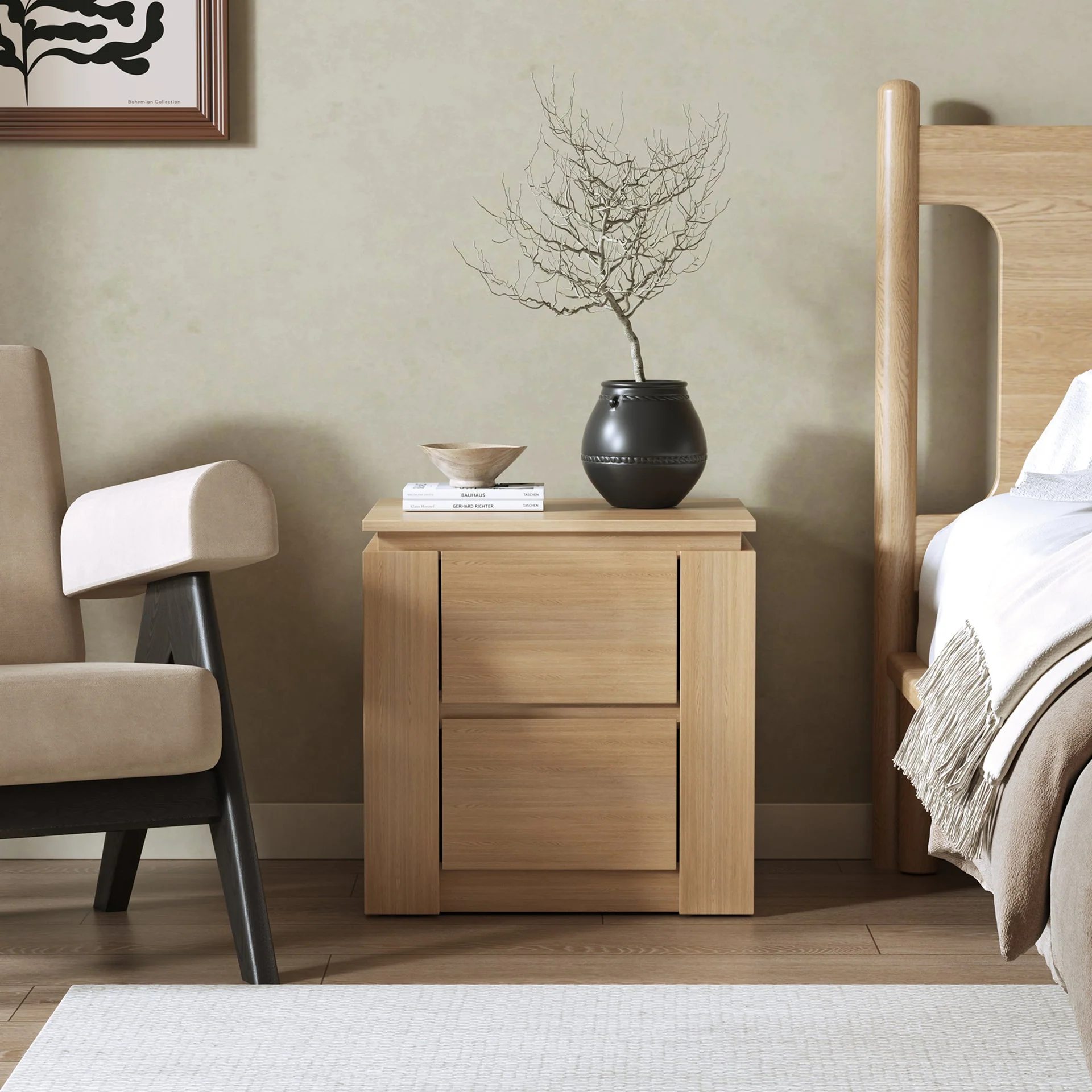 Jayce Bedside Table - Oak - Image 2