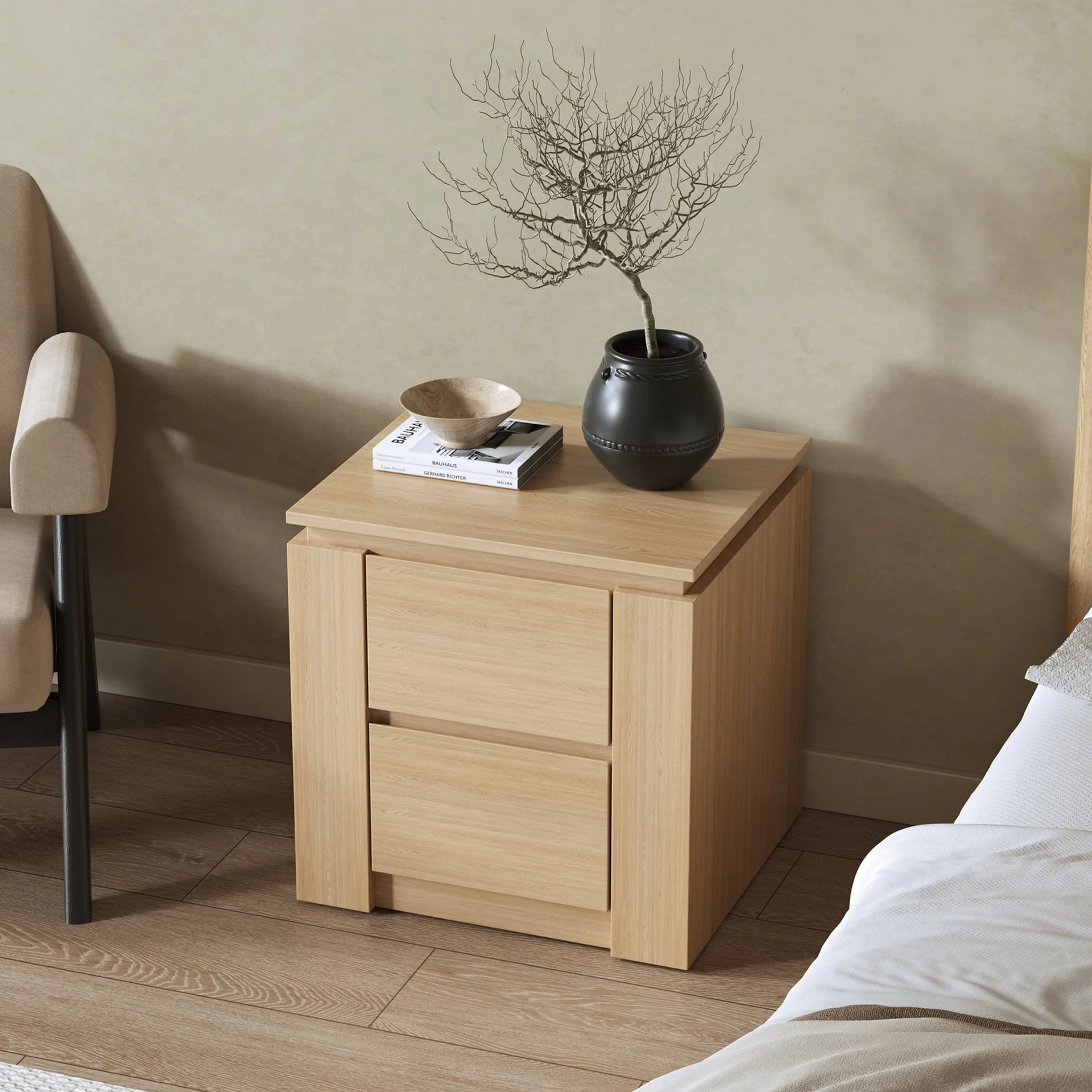 Jayce Bedside Table - Oak - Image 3