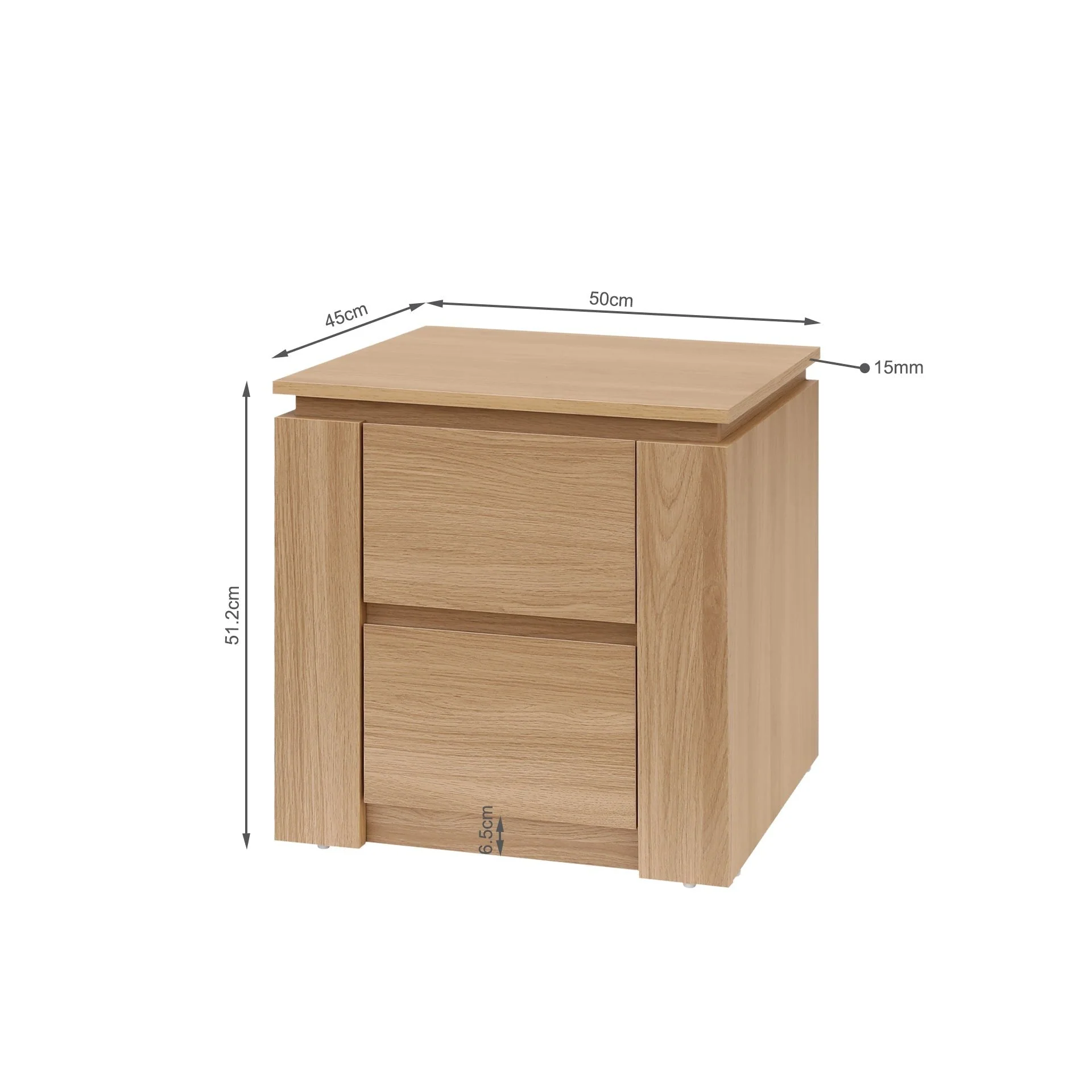 Jayce Bedside Table - Oak - Image 8