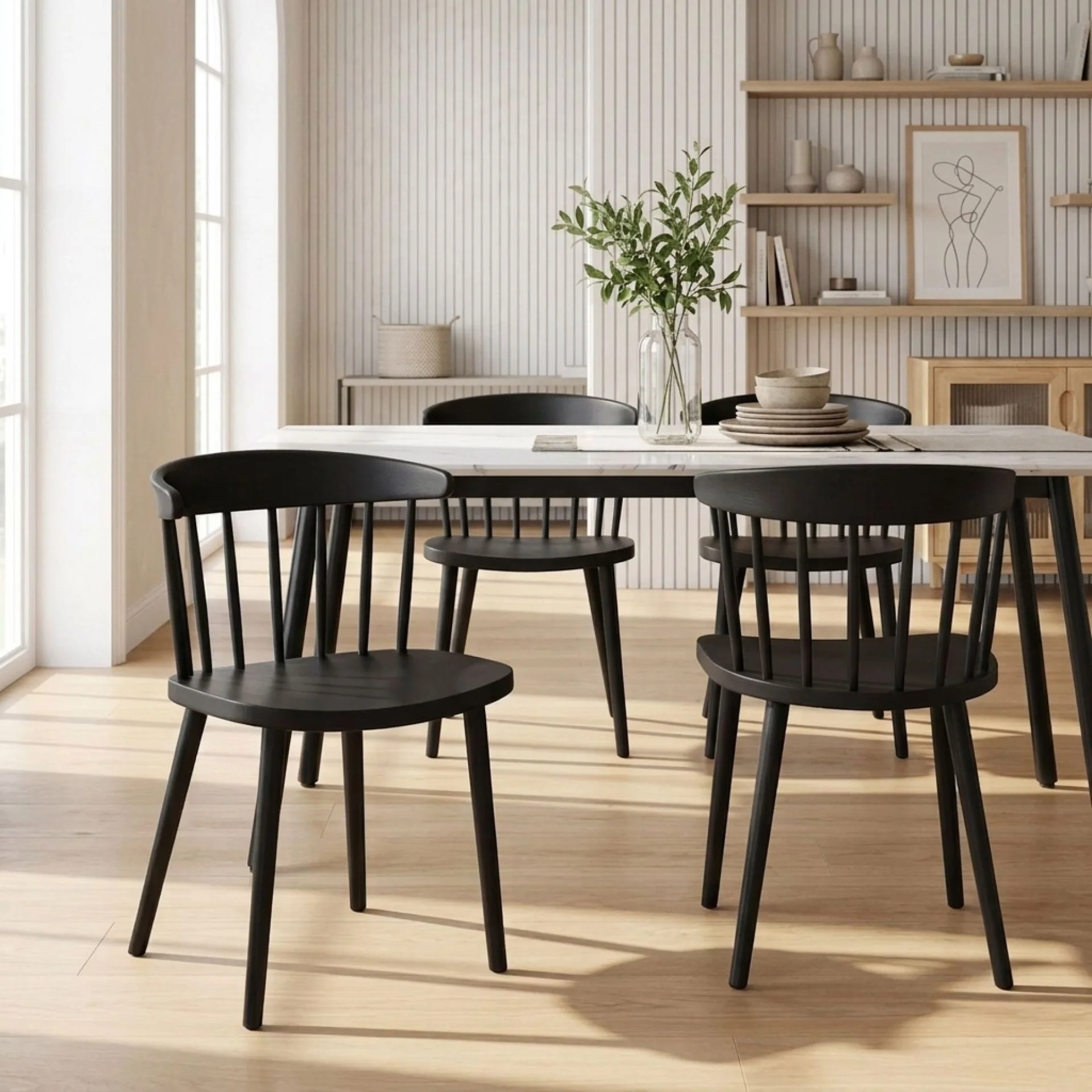 Jayden Dining Chair - Set of 4 - Black - Image 5