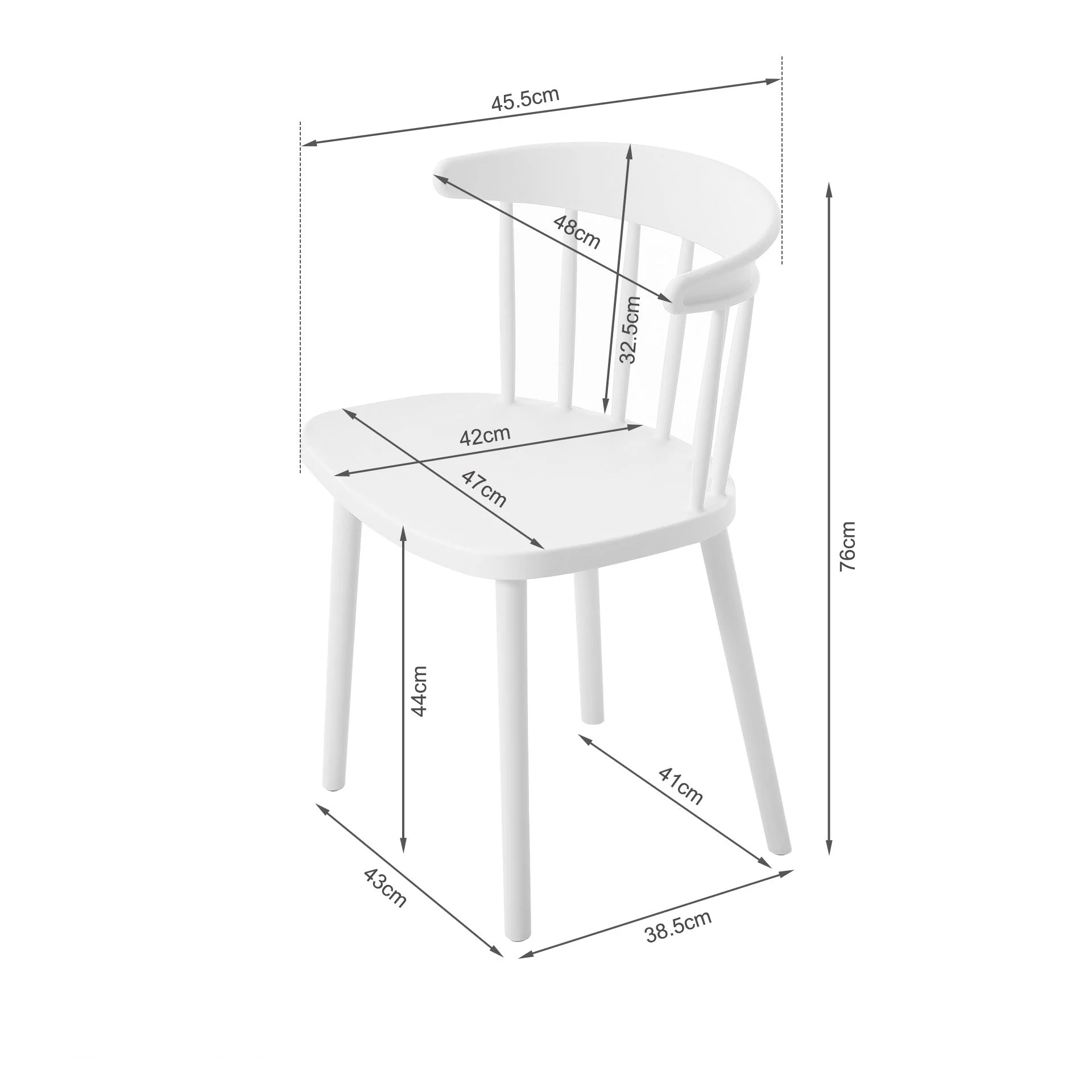 Jayden Dining Chair - Set of 4 - White - Image 12