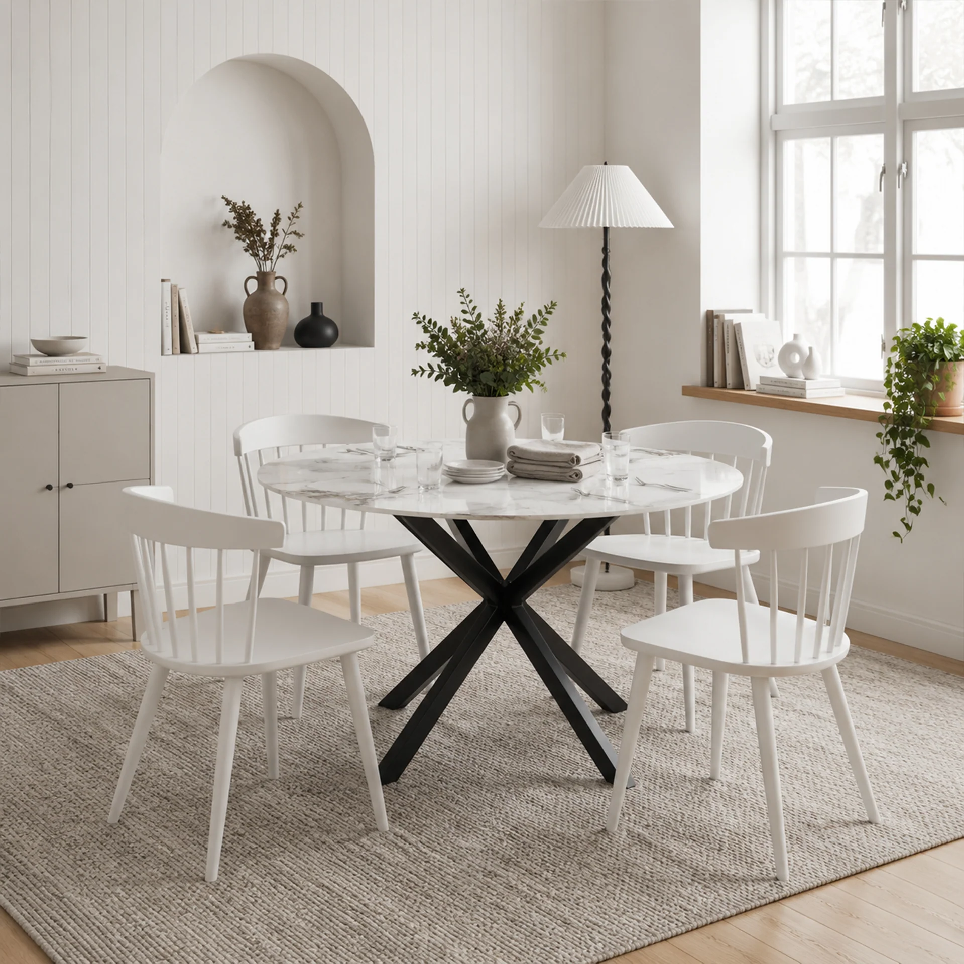 Jayden Dining Chair - Set of 4 - White - Image 4