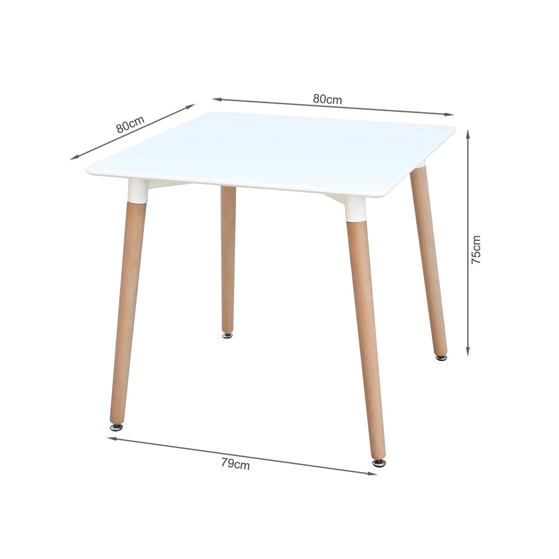Jean Dining Table Square 80 x 80cm - White - Image 7