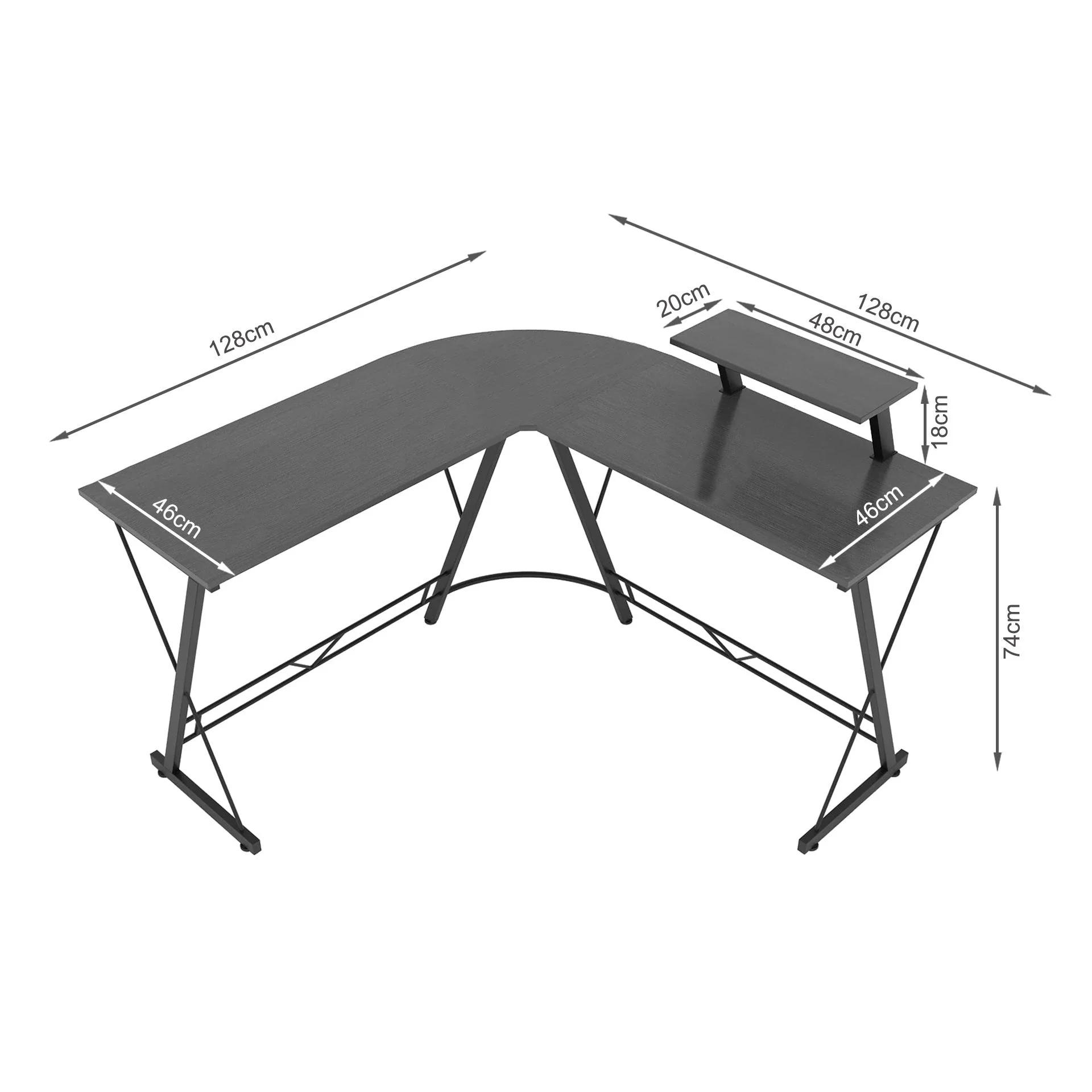 Jeremy Computer Corner Desk - Black - Image 8