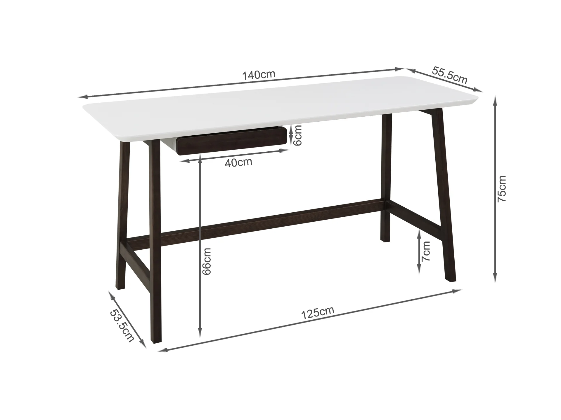 Jesse 140cm Computer Desk - Black Oak - Image 7