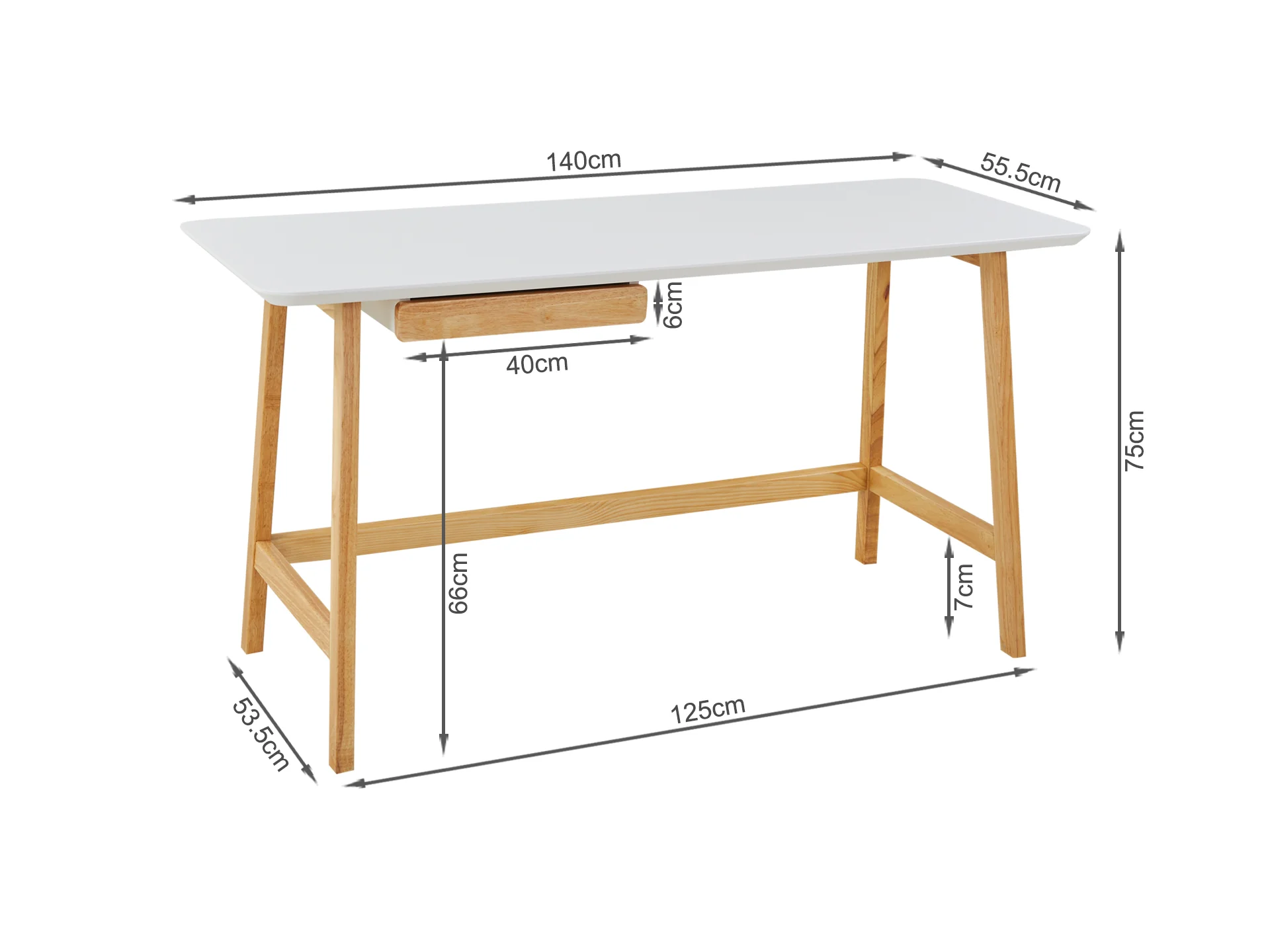 Jesse 140cm Computer Desk - Oak - Image 7