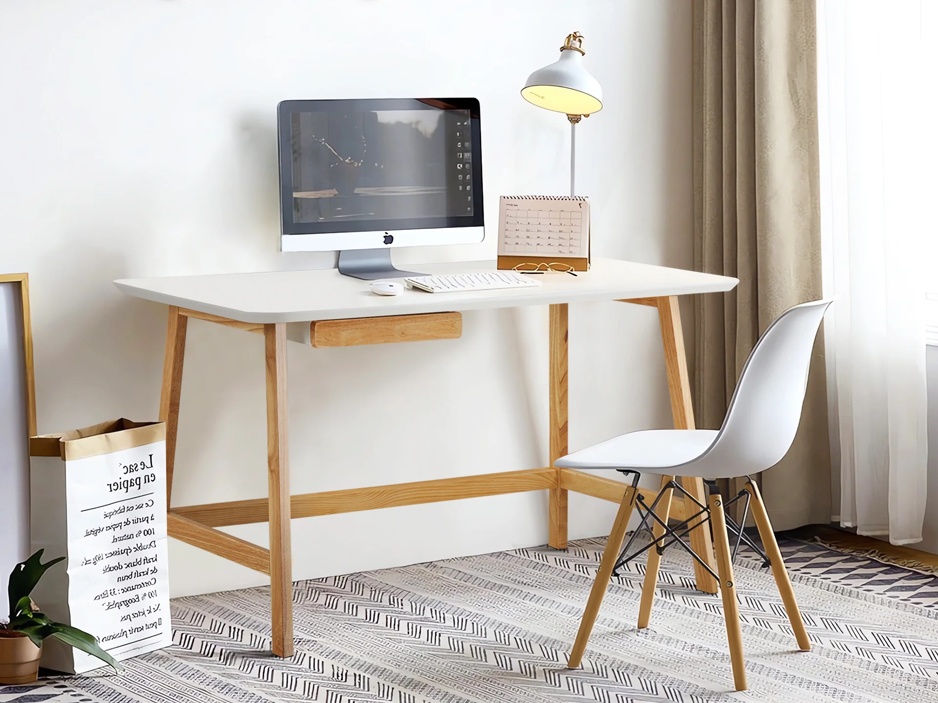 Jesse 140cm Computer Desk - Oak - Image 8