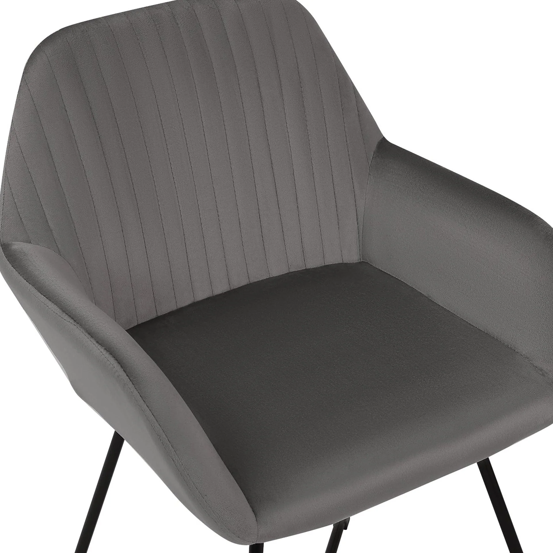 Jesus Velvet Upholstery Dining Chairs - Set of 2 - Grey - Image 9