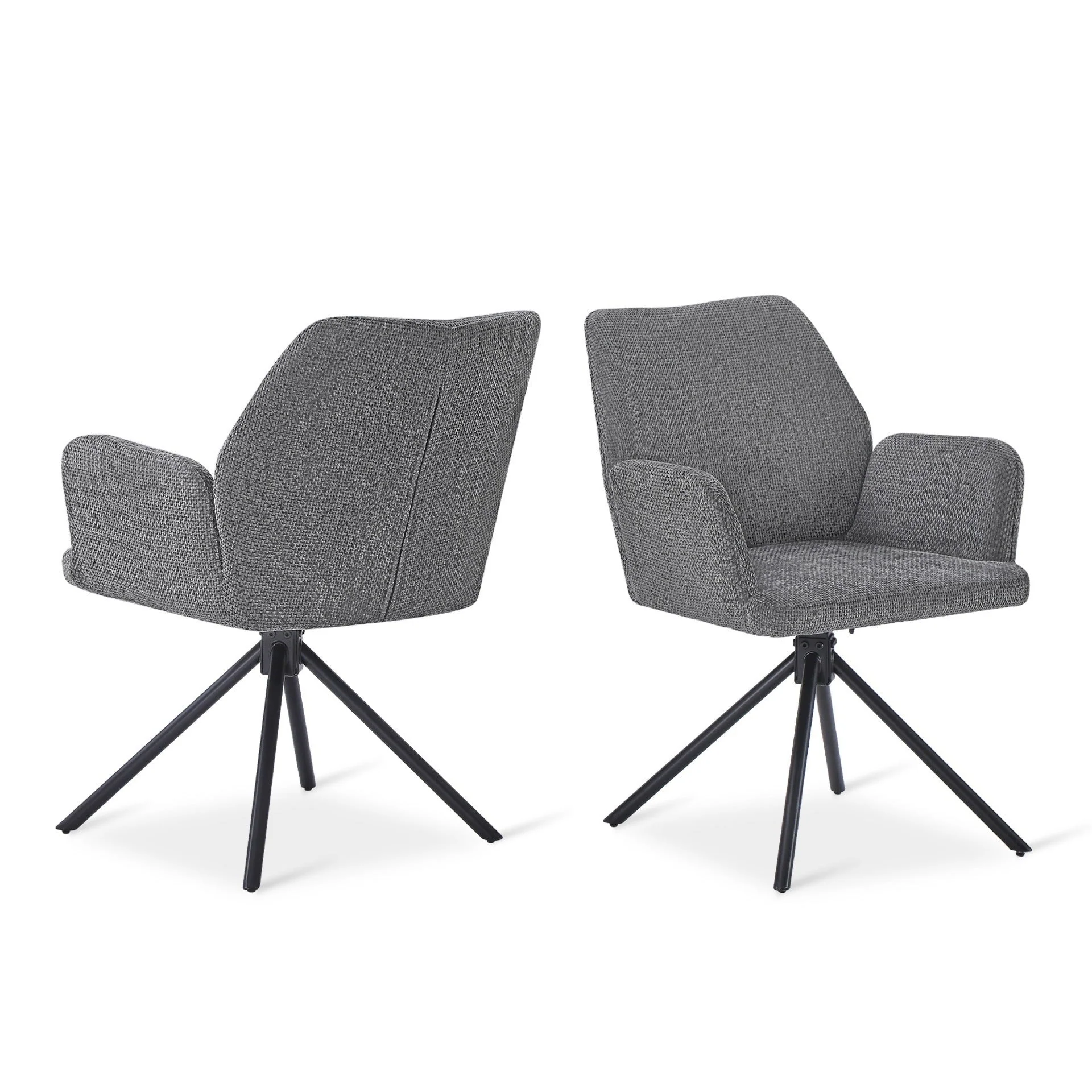 Jett Swivel Dining Chairs - Set of 2 - Grey - Image 10