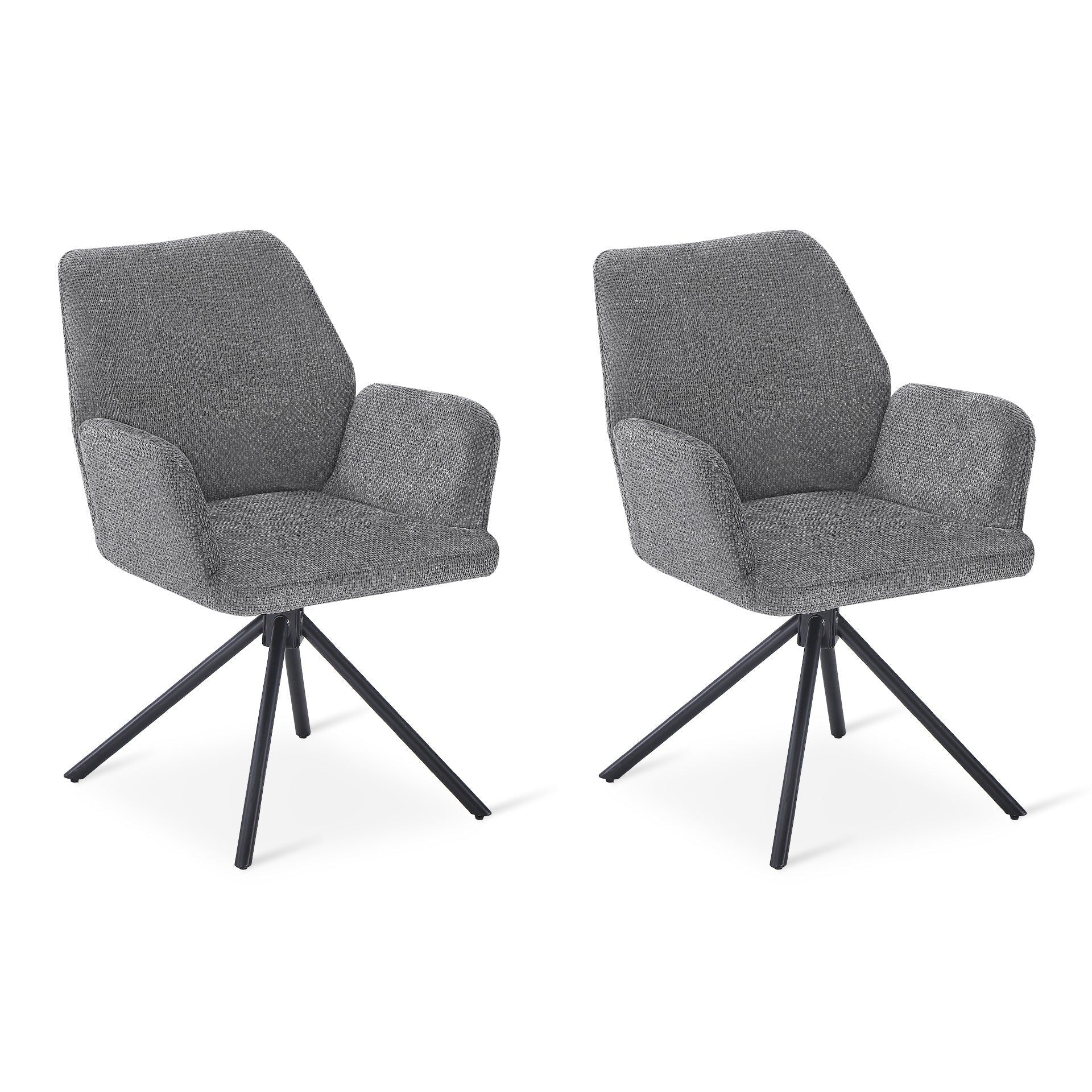 Jett Swivel Dining Chairs - Set of 2 - Grey - Image 2
