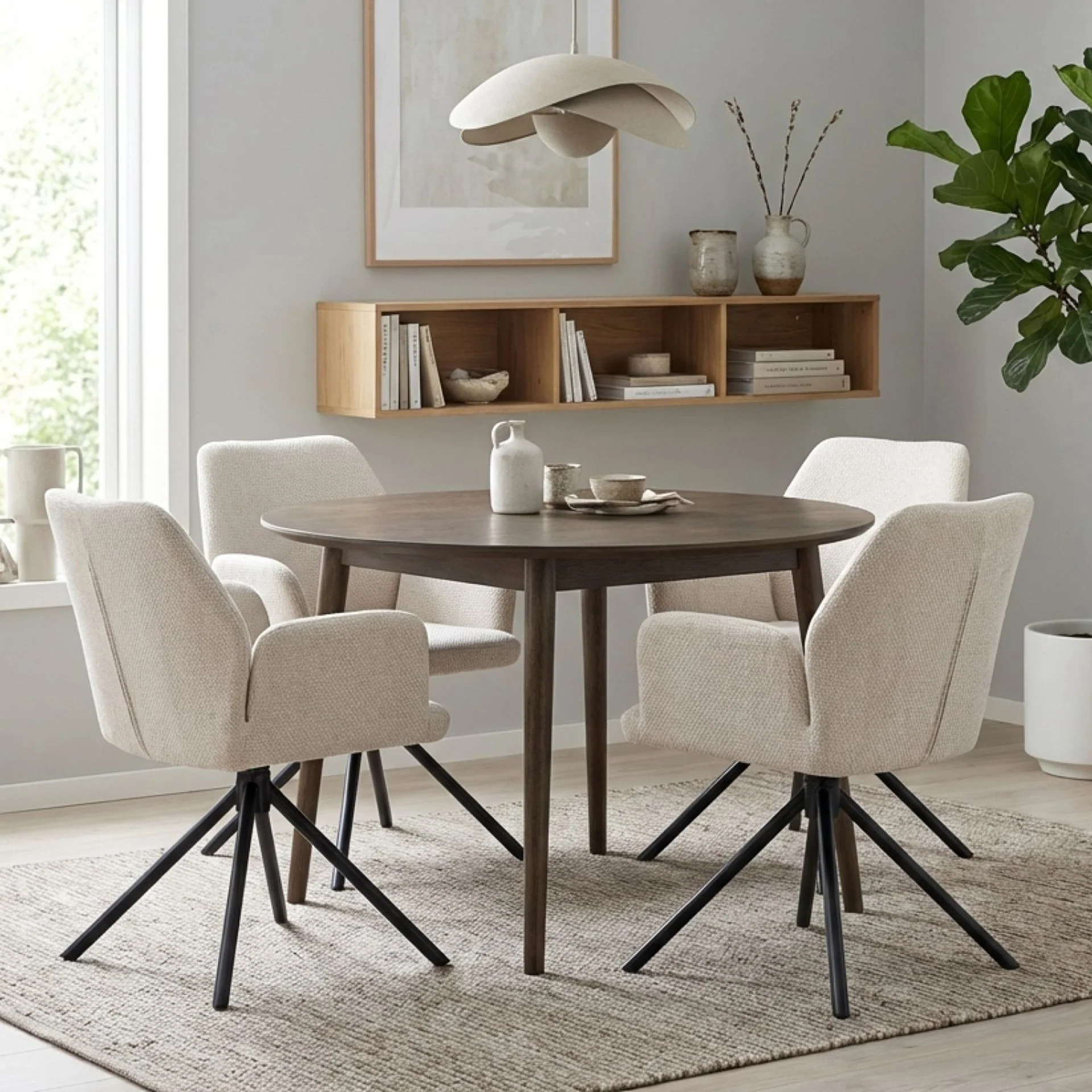 Jett Swivel Dining Chairs - Set of 2 - Off White - Image 6