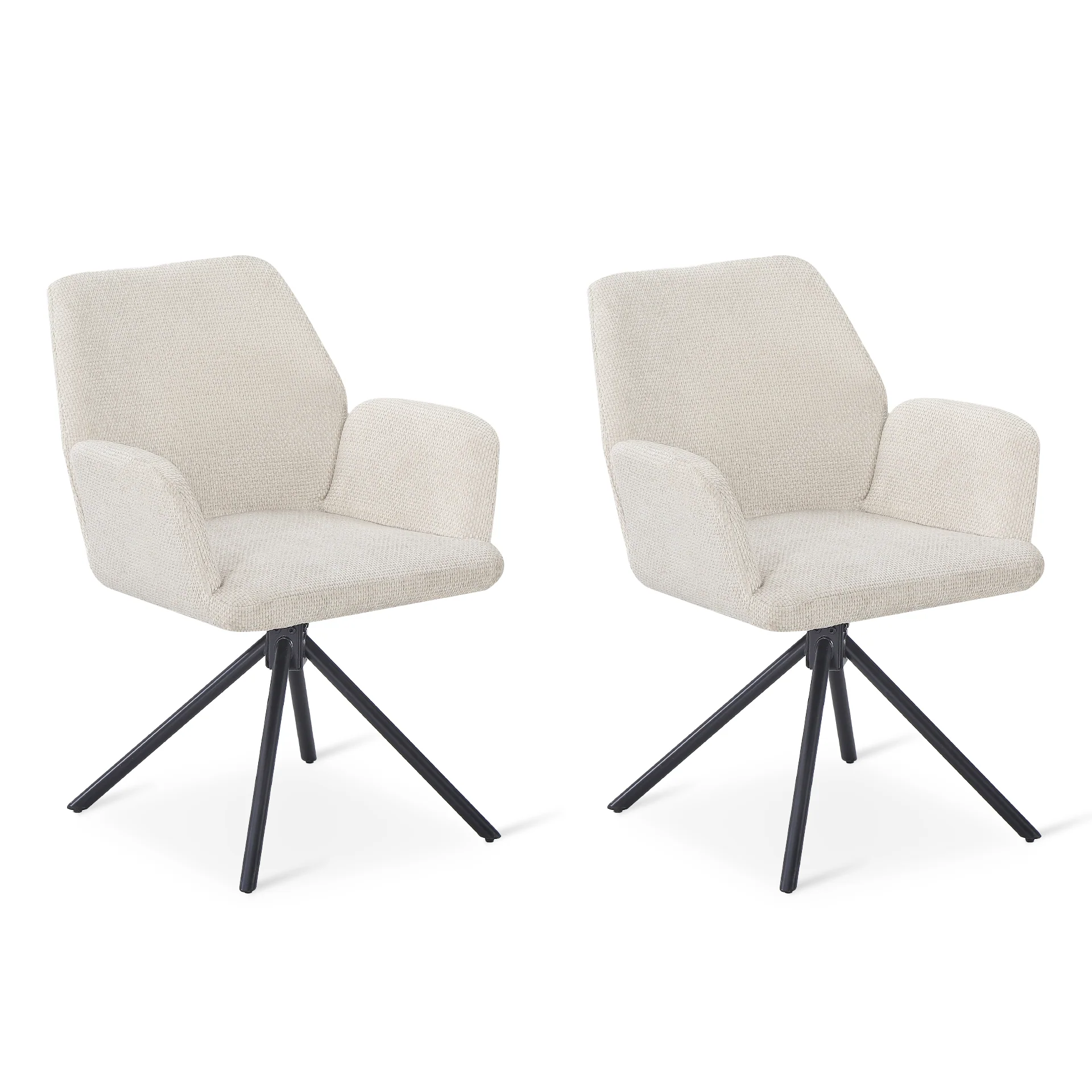 Jett Swivel Dining Chairs - Set of 2 - Off White - Image 7