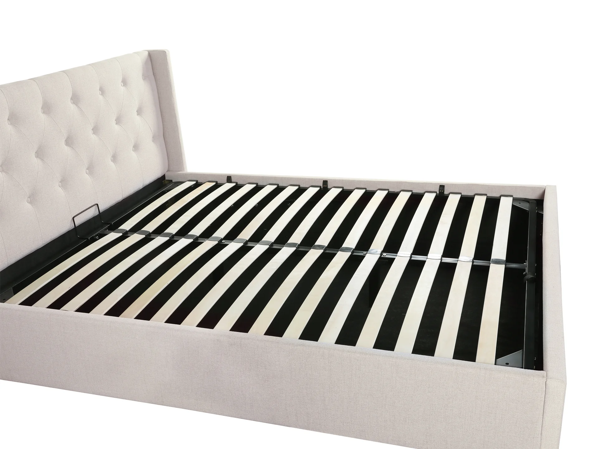 Johnson Queen Gas Lift Storage Bed Frame - Beige - Image 5