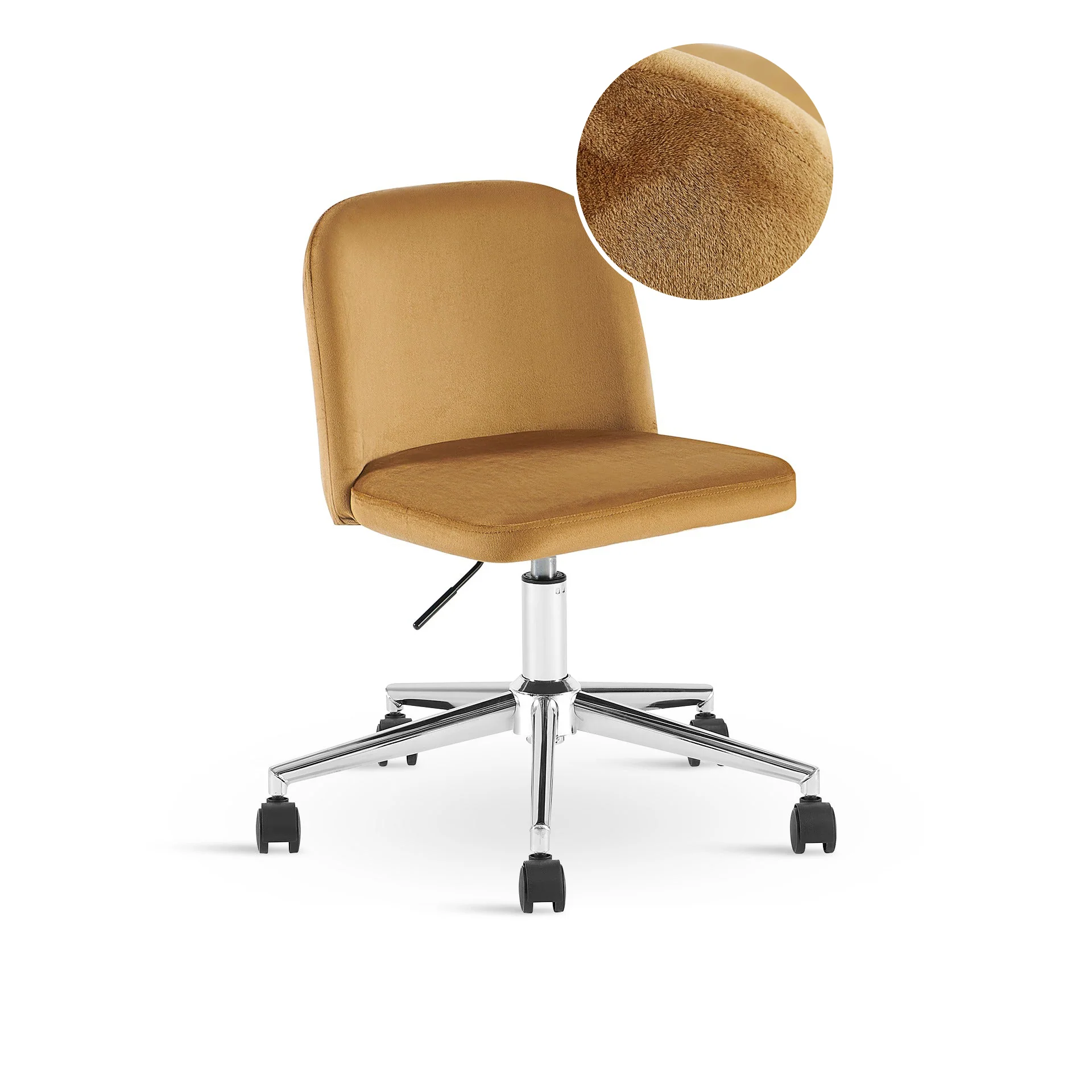 Jones Velvet Office Chair - Ochre - Image 6