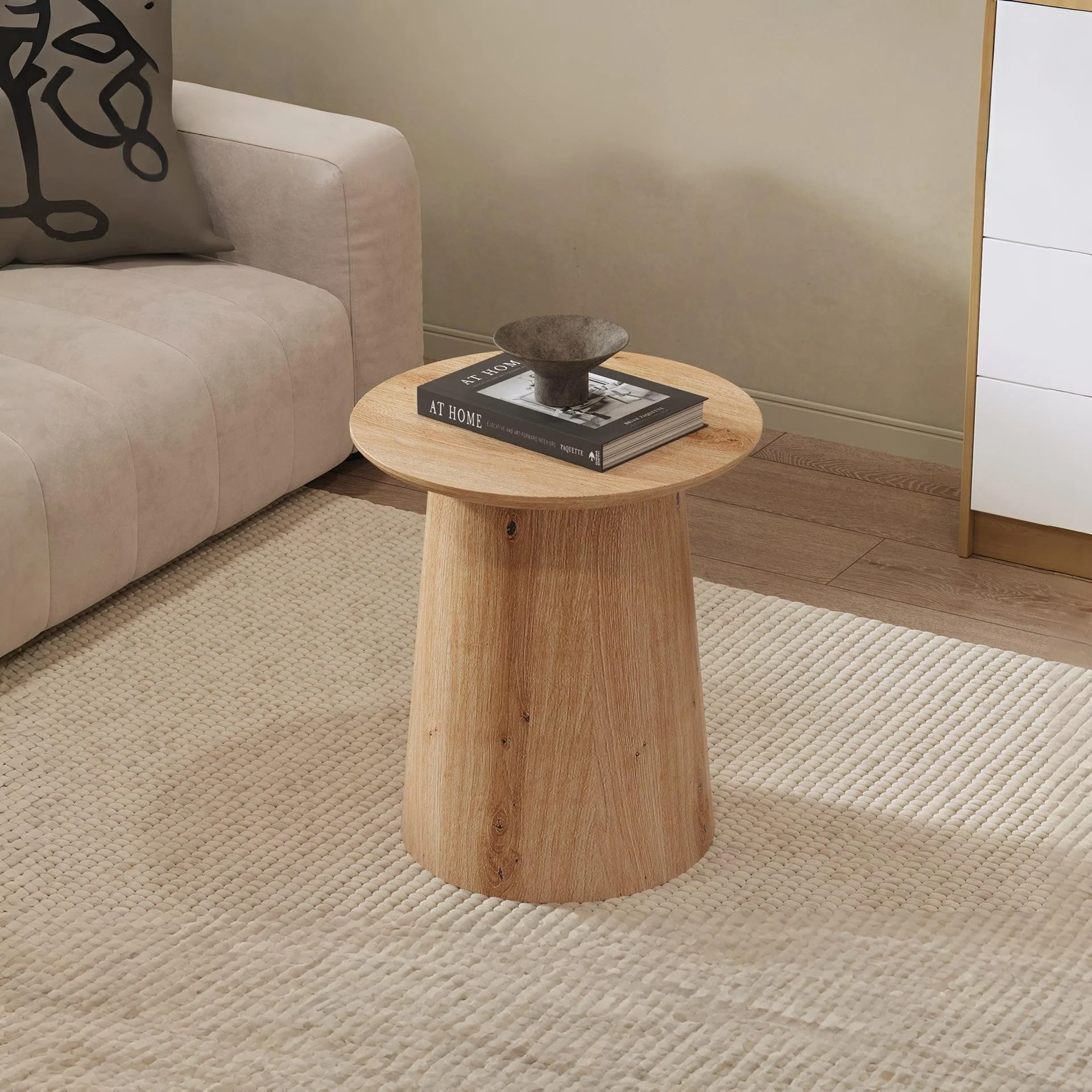 Jordan Round Coffee Table 50cm - Oak - Image 2