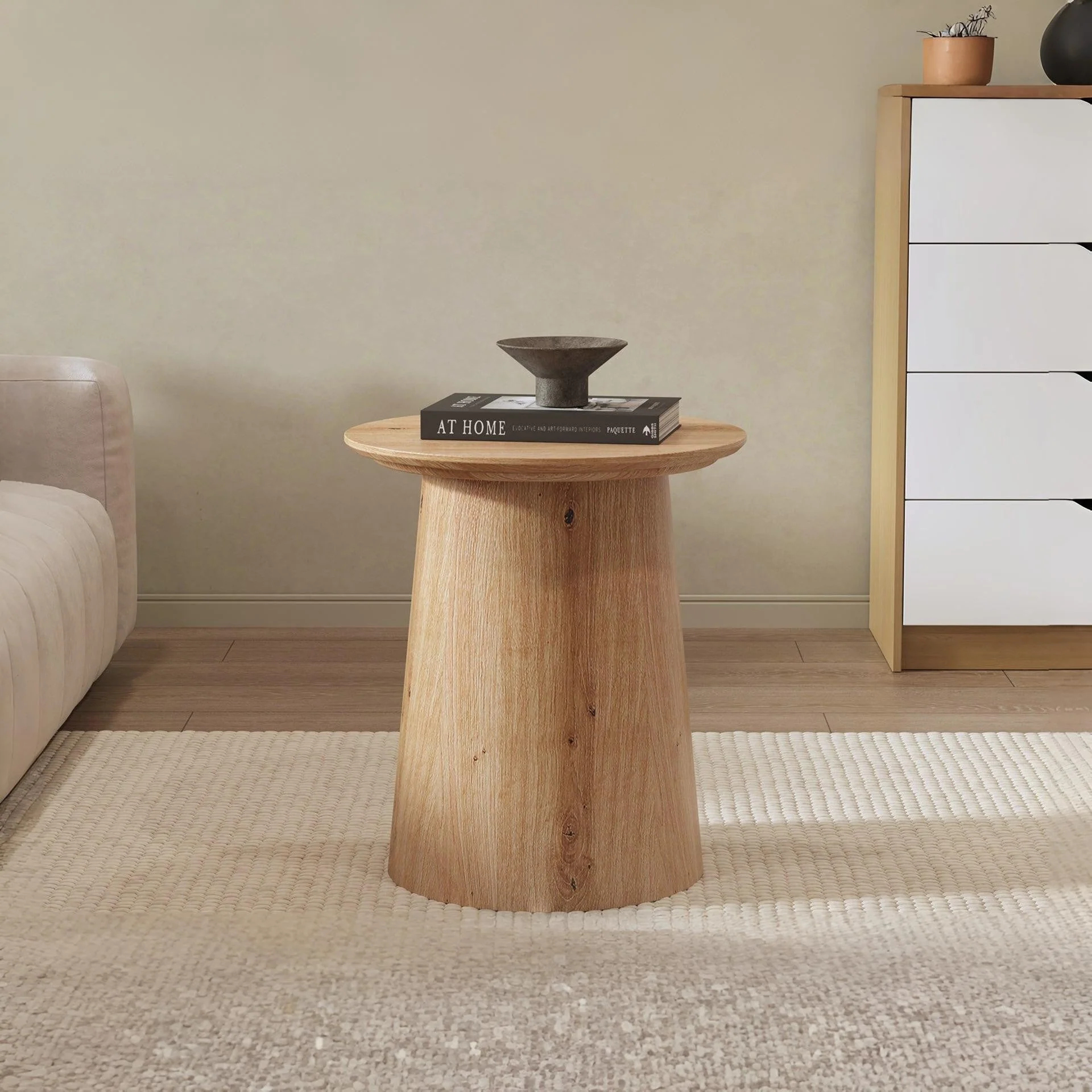 Jordan Round Coffee Table 50cm - Oak - Image 3