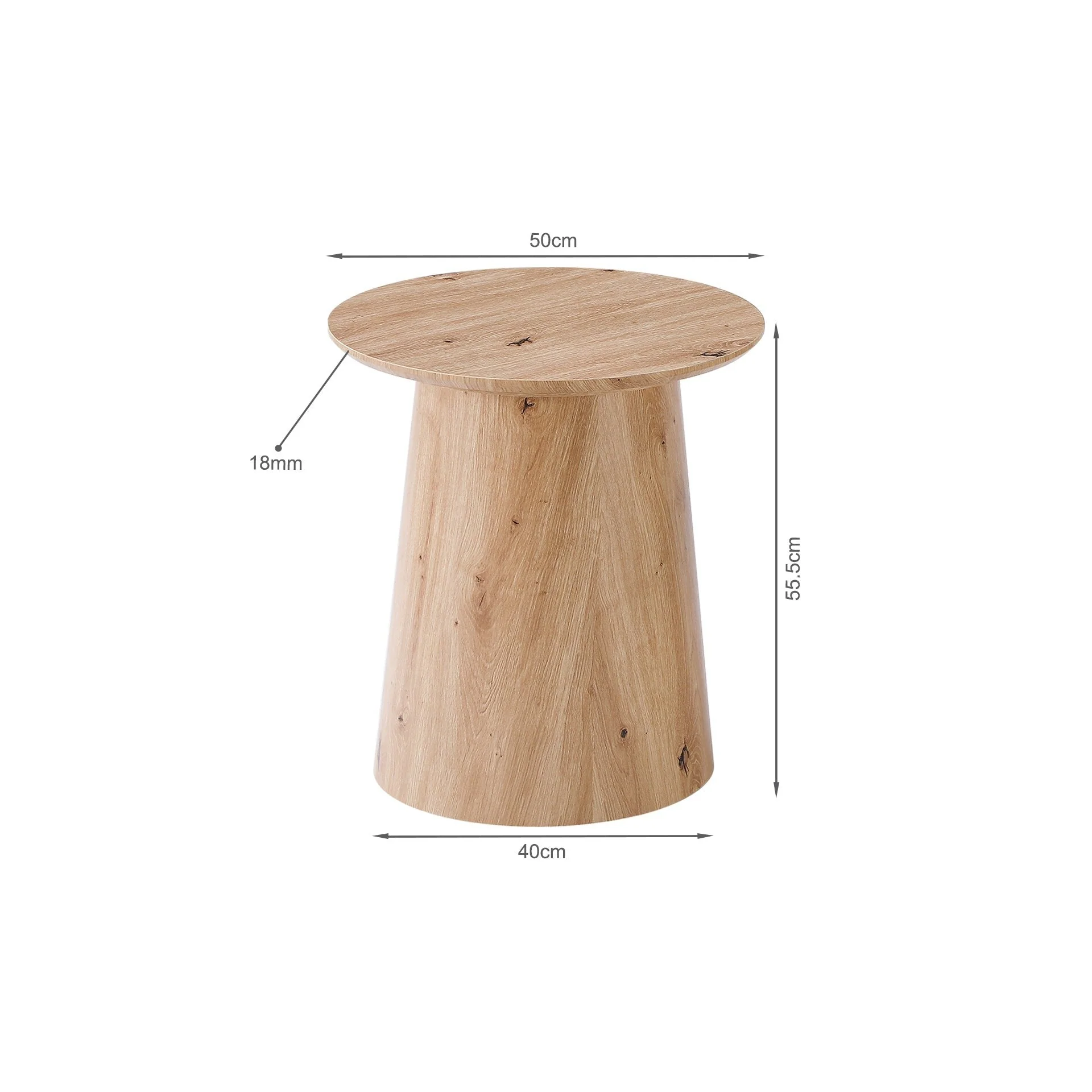 Jordan Round Coffee Table 50cm - Oak - Image 7