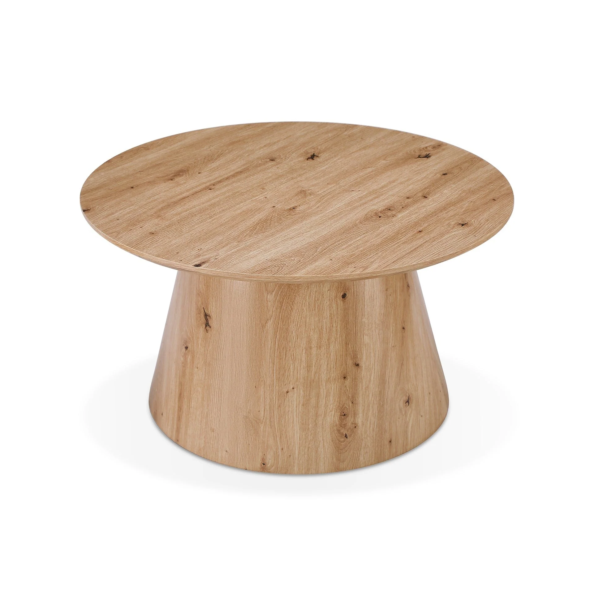 Jordan Round Coffee Table 80cm - Oak - Image 7