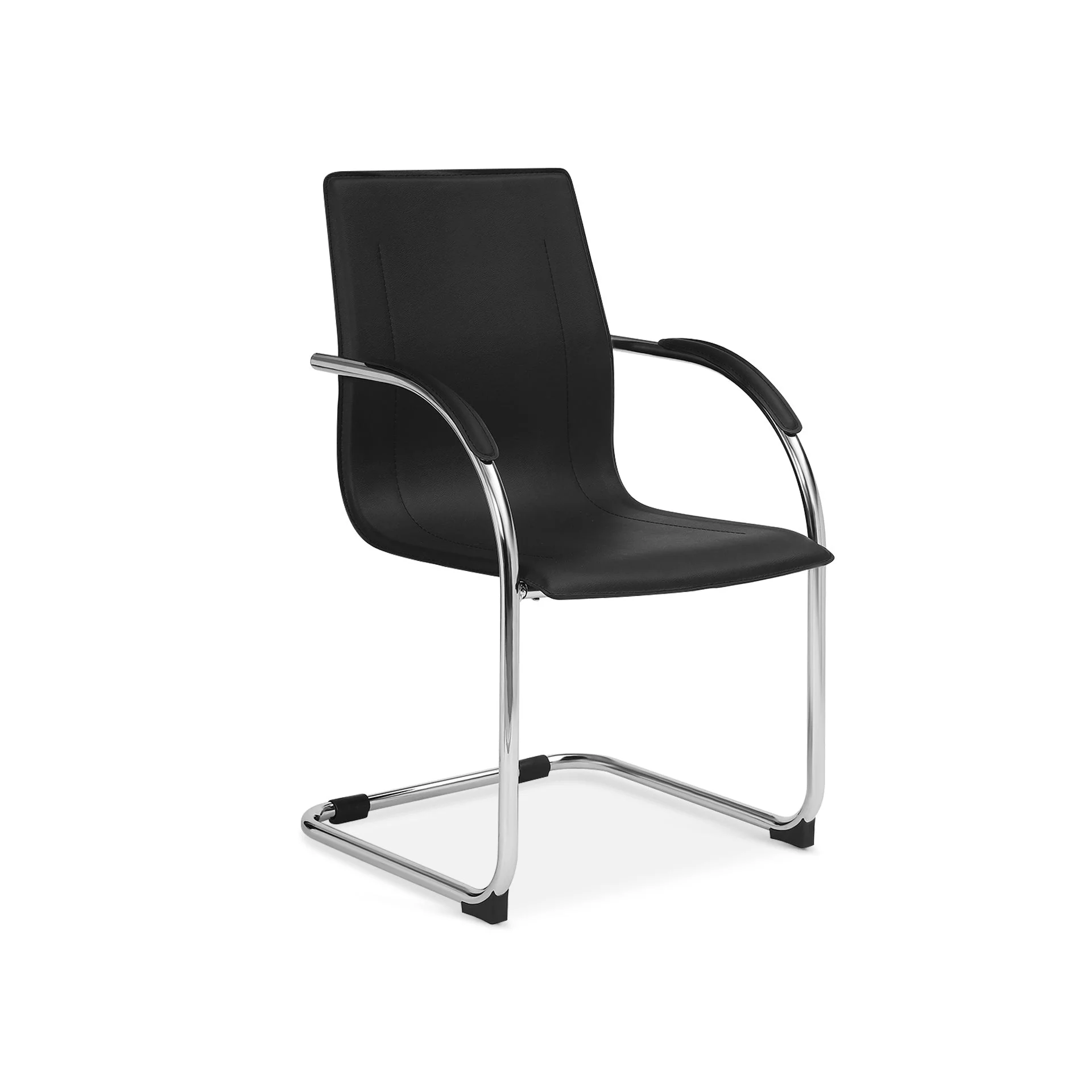 Jose PVC Cantilever Office Chair - Black - Image 2