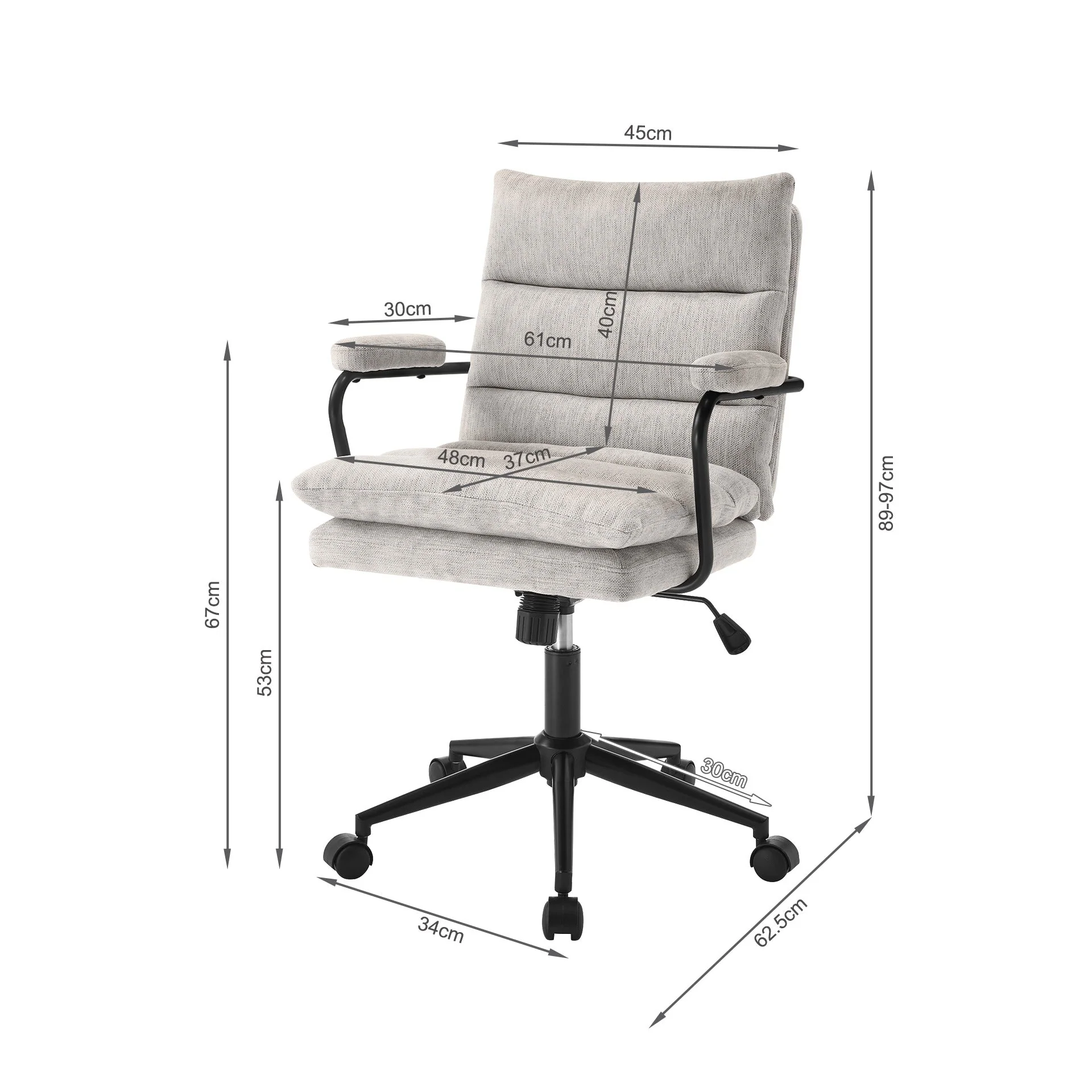 Josue Office Chair - Light Grey - Image 10