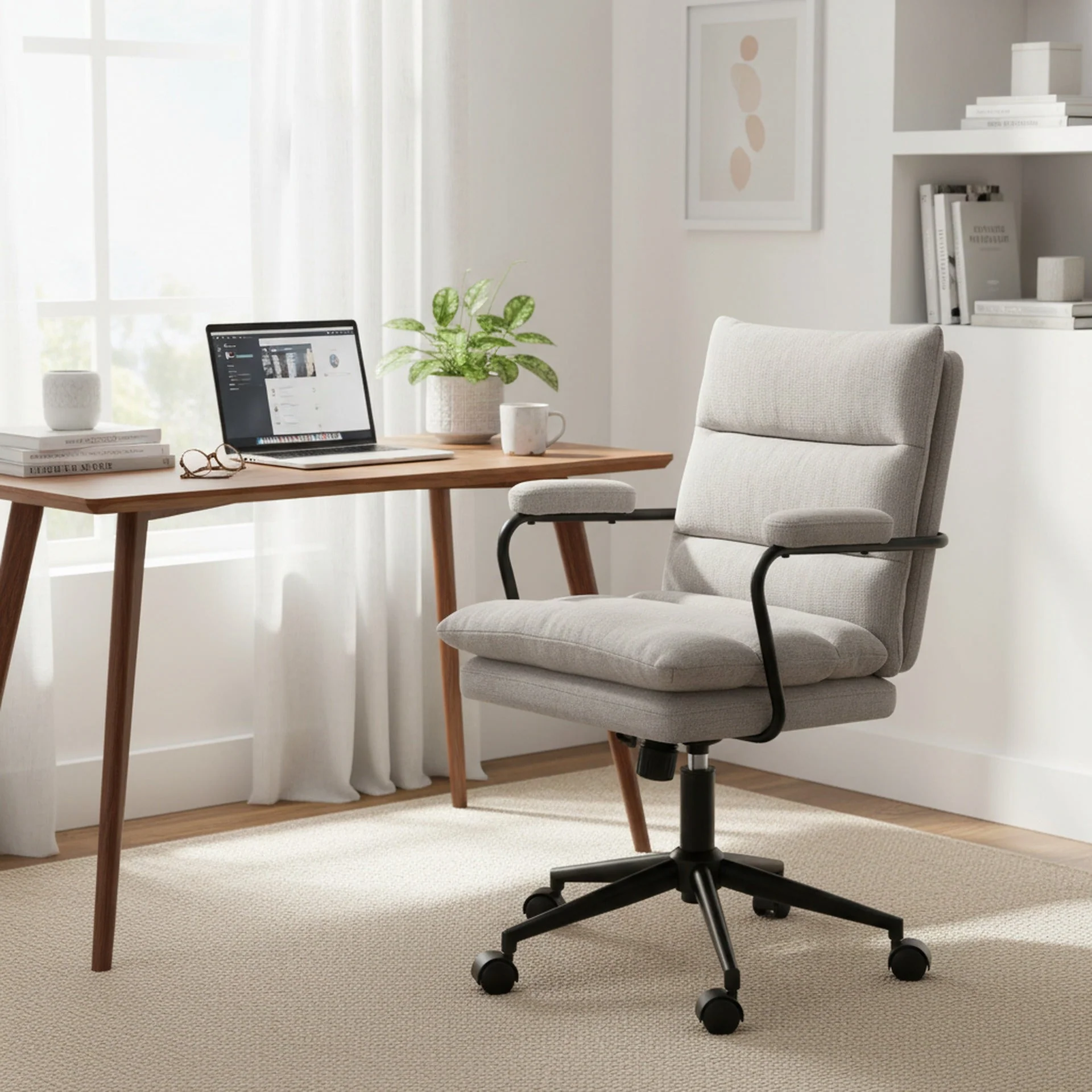 Josue Office Chair - Light Grey - Image 3