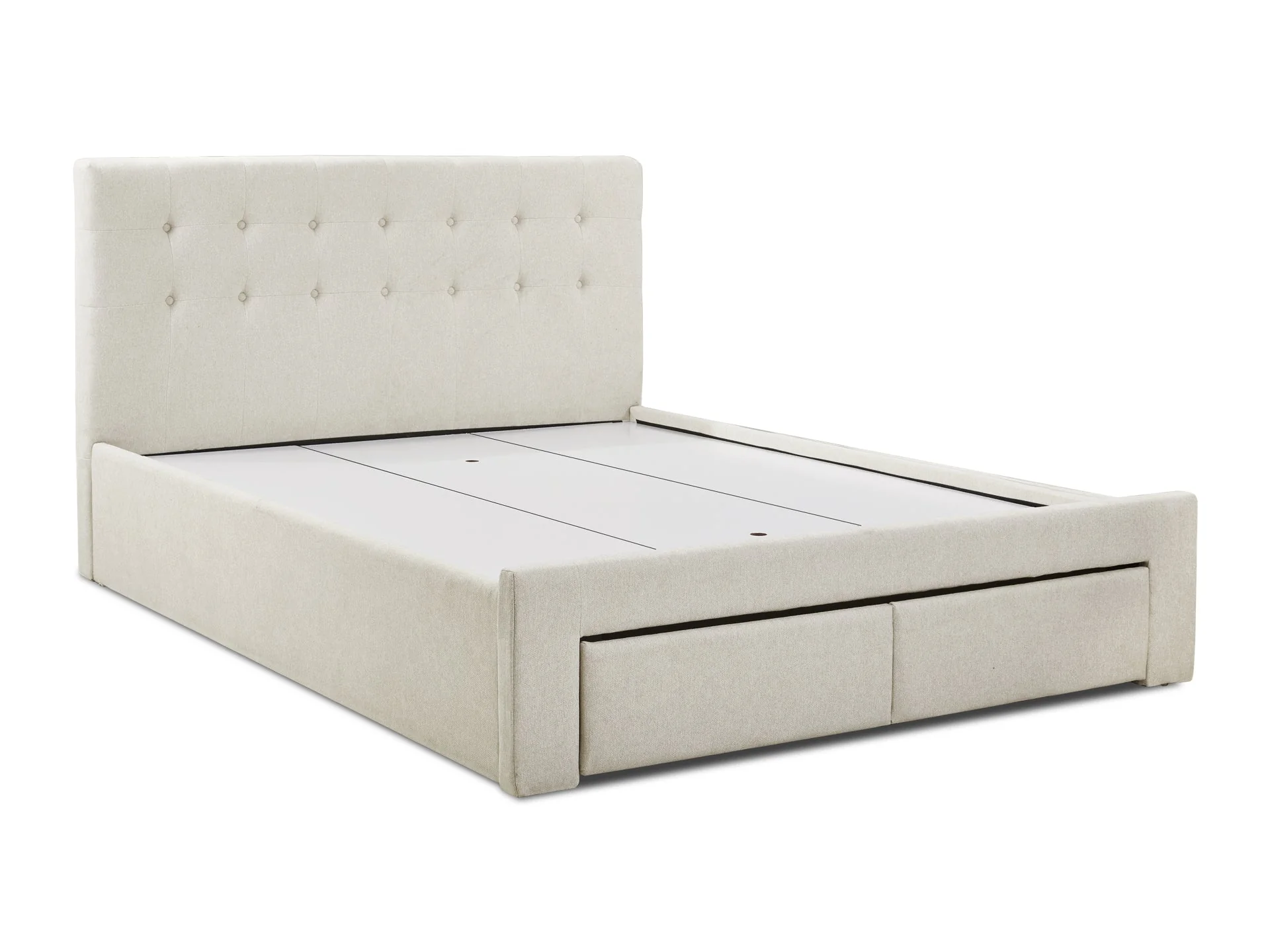 JULIAN Queen Bed Frame with Storage - BEIGE - Image 2
