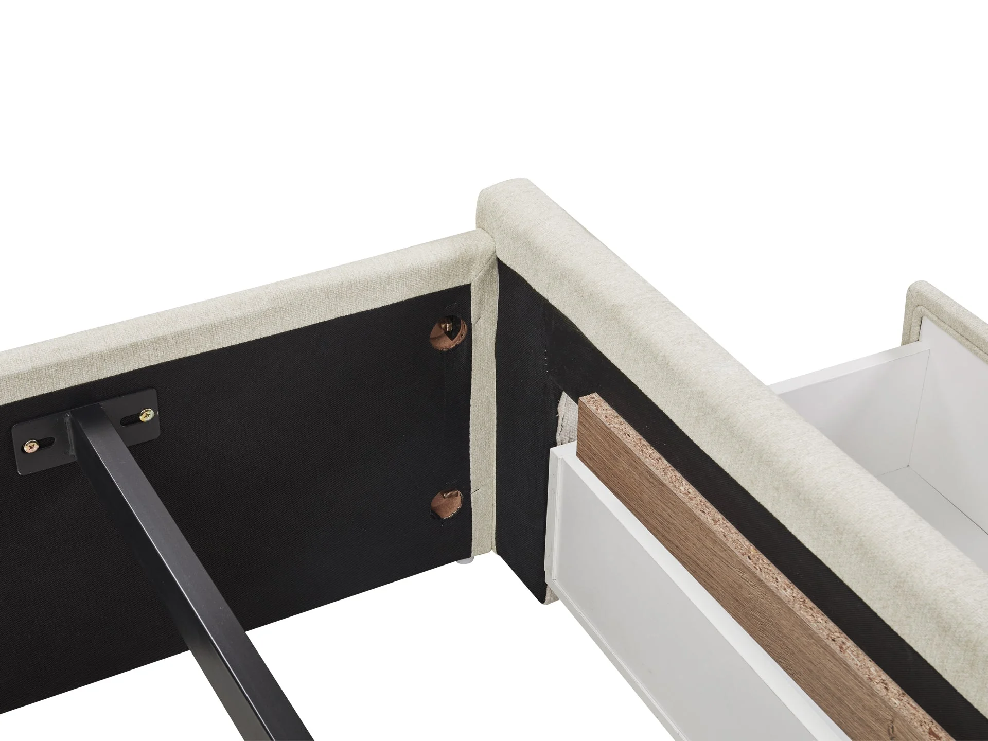 JULIAN Queen Bed Frame with Storage - BEIGE - Image 9