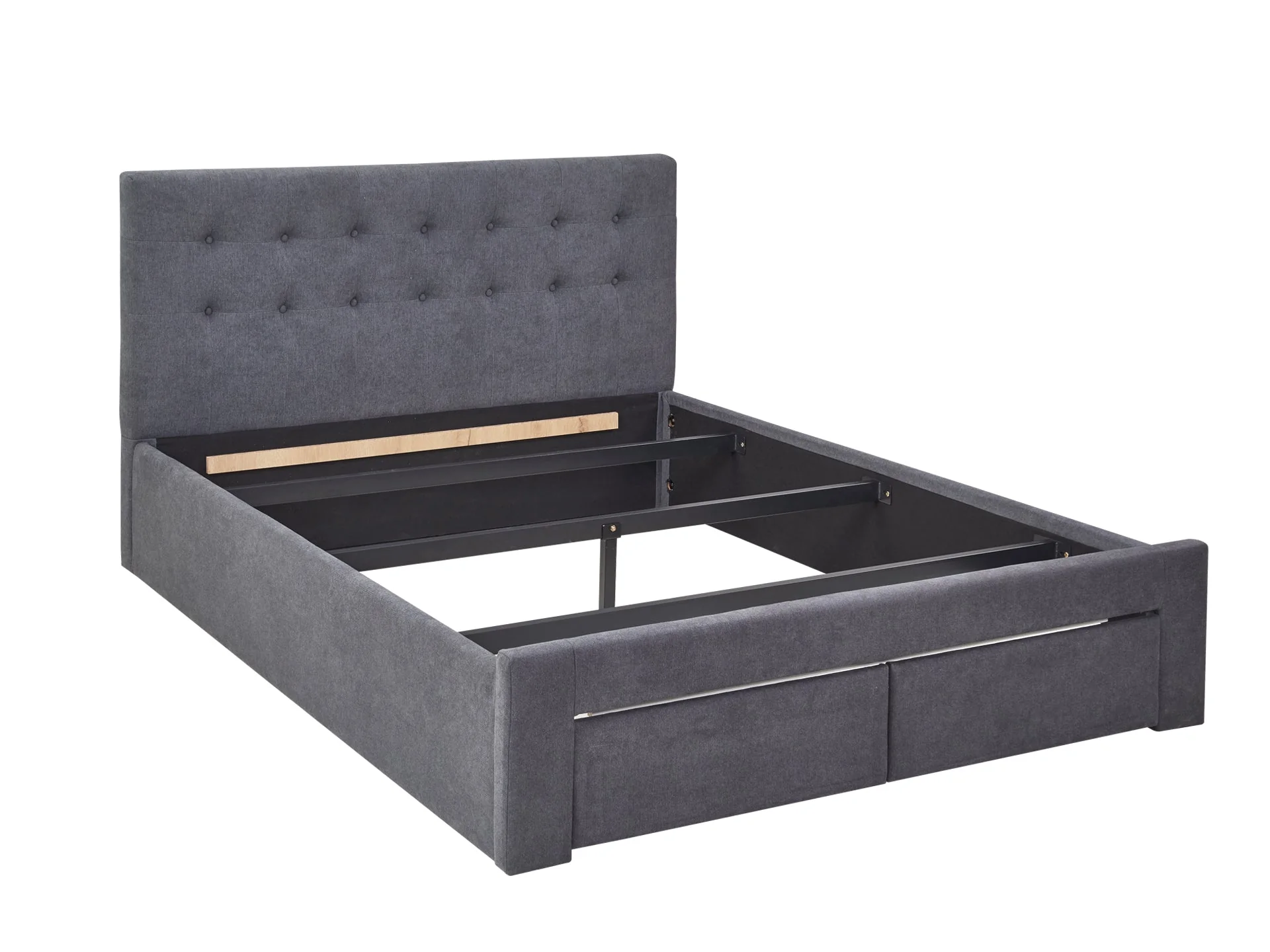 JULIAN Queen Bed Frame with Storage - DARK GREY - Image 3
