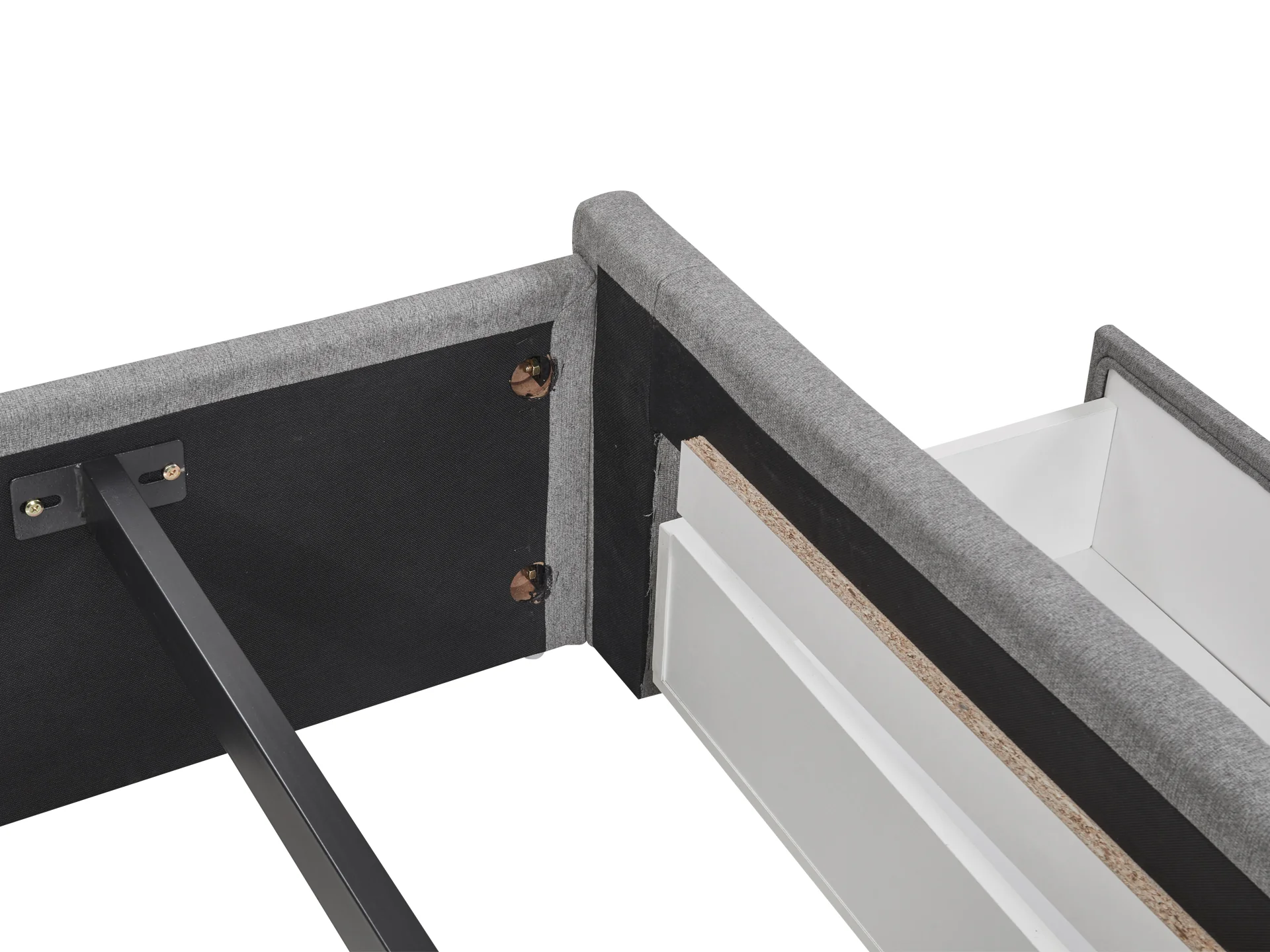JULIAN Queen Bed Frame with Storage - LIGHT GREY - Image 12