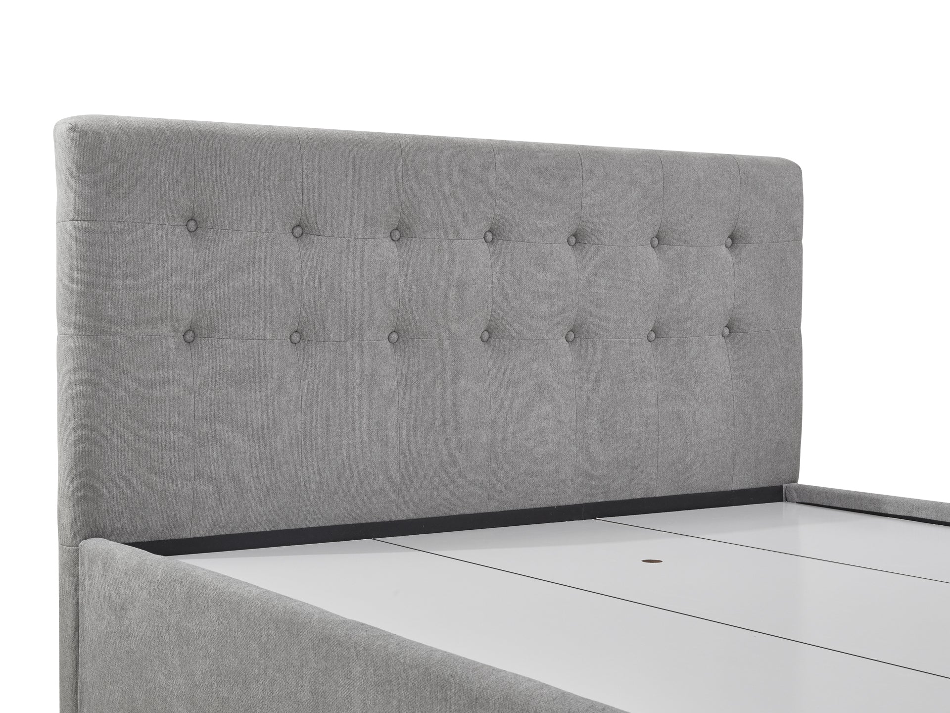 JULIAN Queen Bed Frame with Storage - LIGHT GREY - Image 6