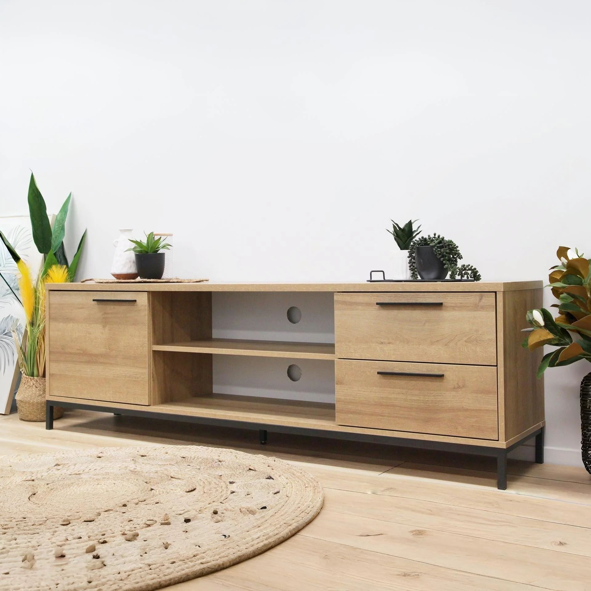 Kaden 1.8m Entertainment Unit - Oak - Image 2