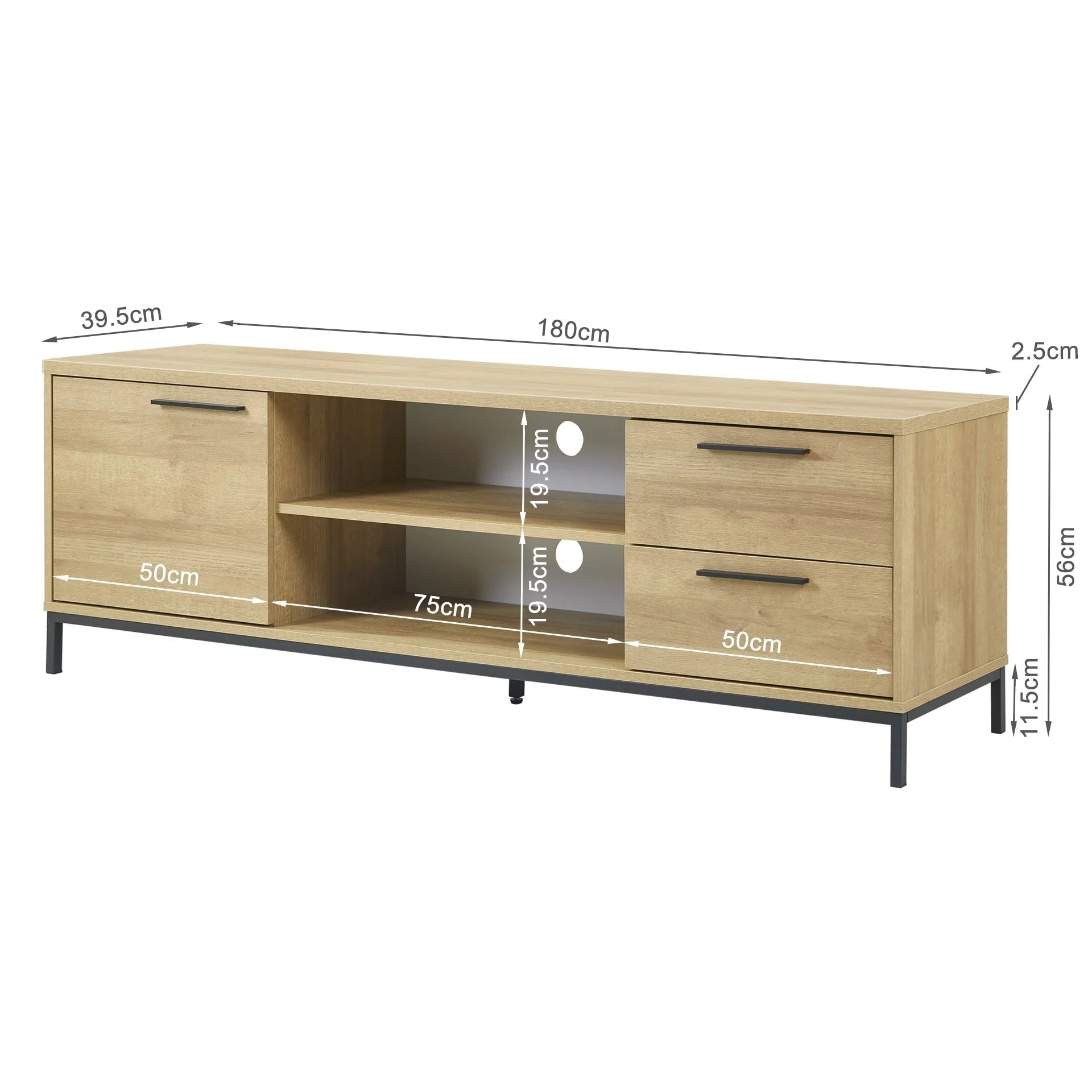 Kaden 1.8m Entertainment Unit - Oak - Image 8