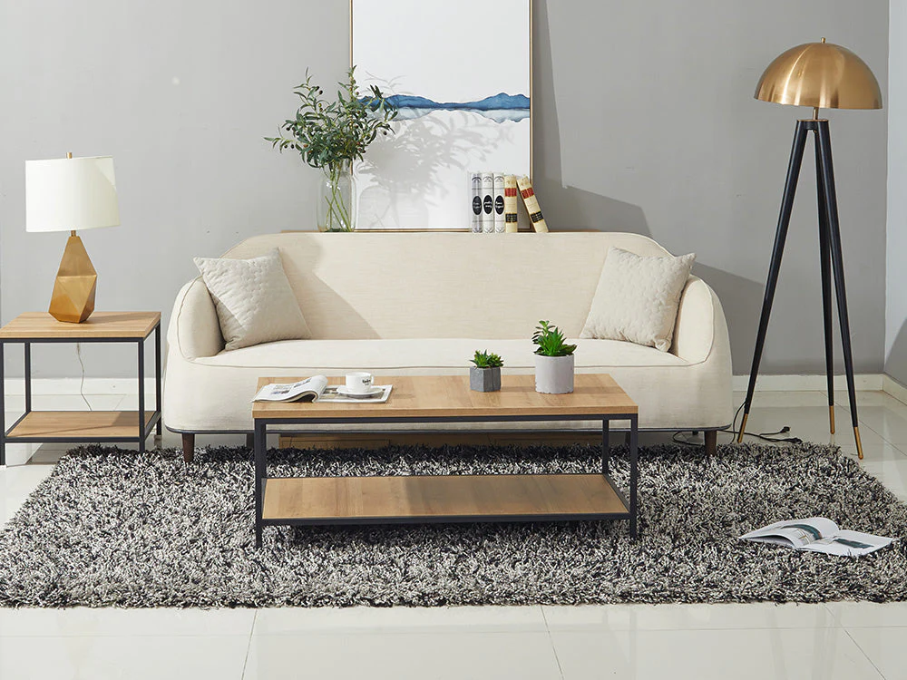 KADEN Rectangular Coffee Table with Storage - Oak - Image 2