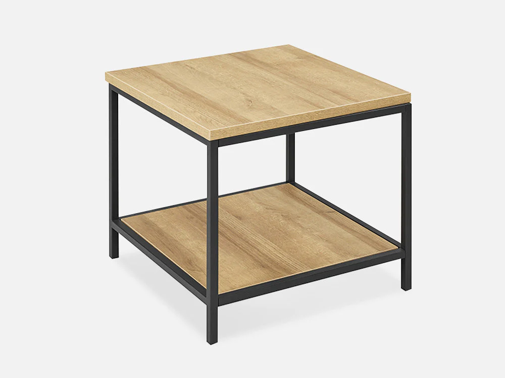 KADEN Square Coffee Table Side Table - Oak - Image 3
