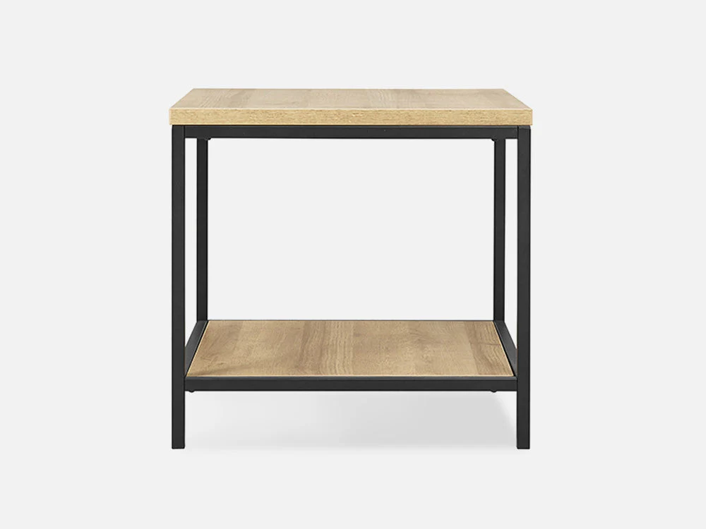 KADEN Square Coffee Table Side Table - Oak - Image 4