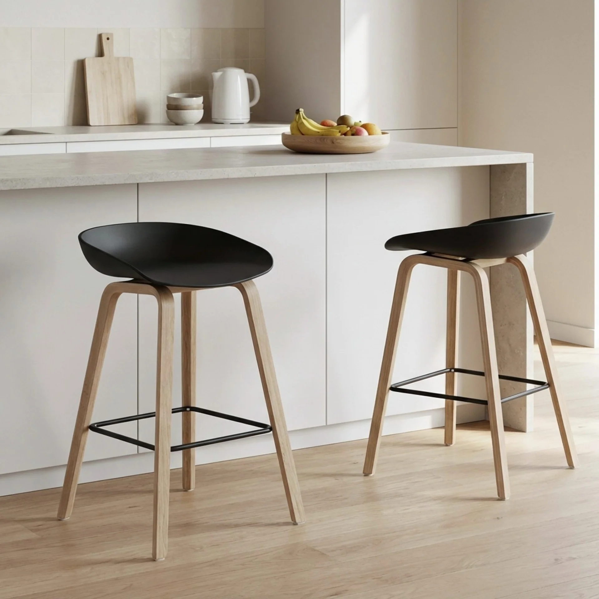 Kai Bar Stool Metal Barstool 65cm - Black - Image 3