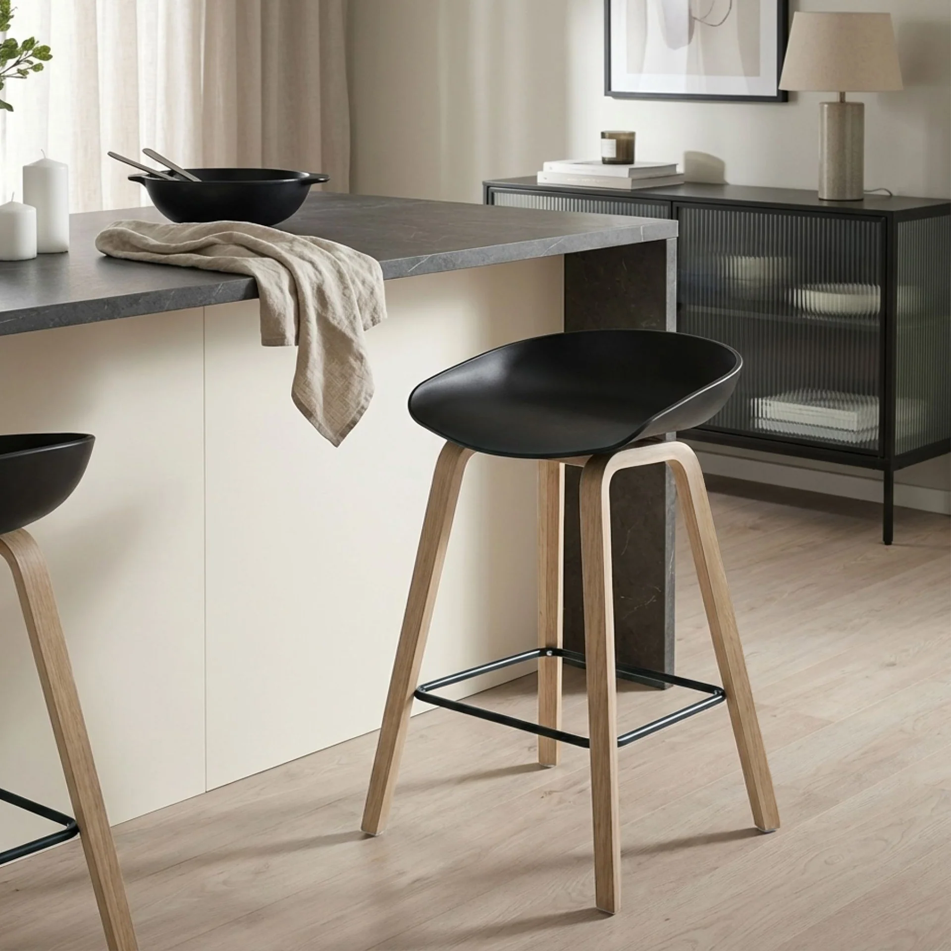 Kai Bar Stool Metal Barstool 65cm - Black - Image 7