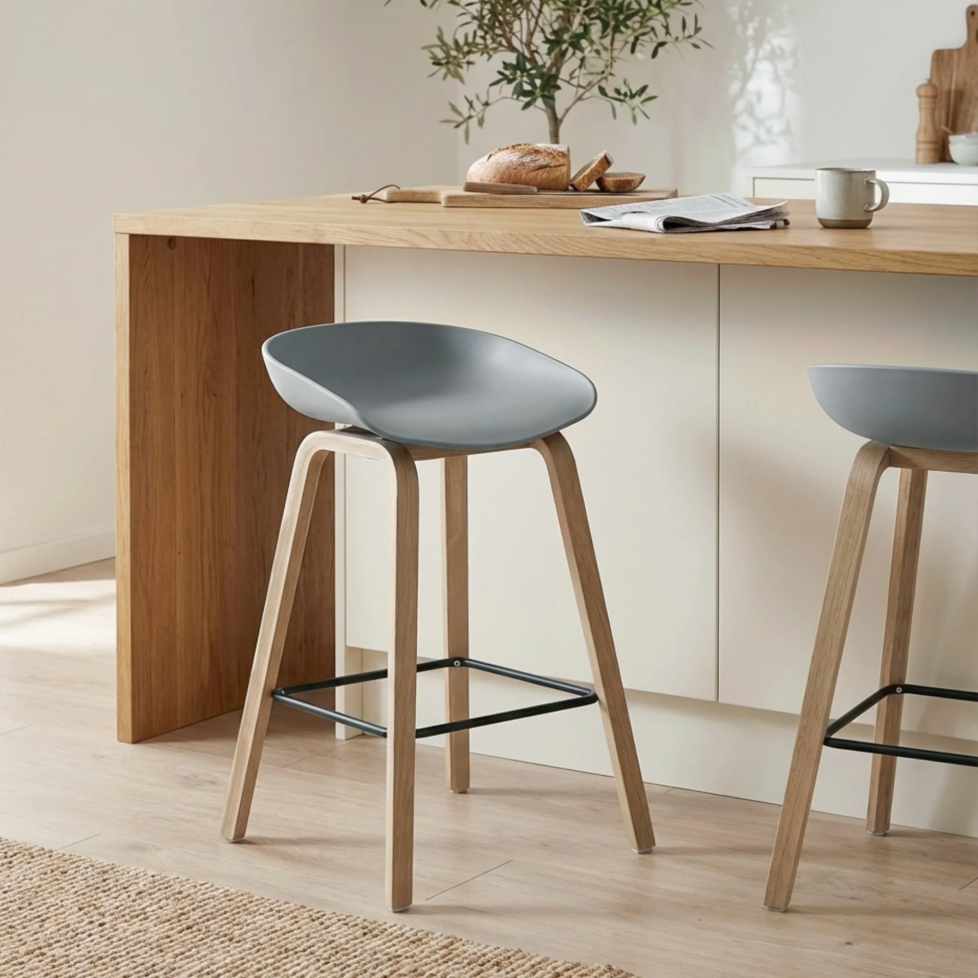 Kai Pro Metal Bar Stool 65cm - Set of 2 - Grey - Image 2