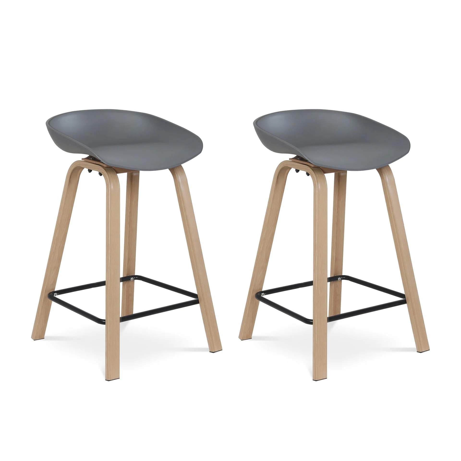 Kai Pro Metal Bar Stool 65cm - Set of 2 - Grey - Image 6