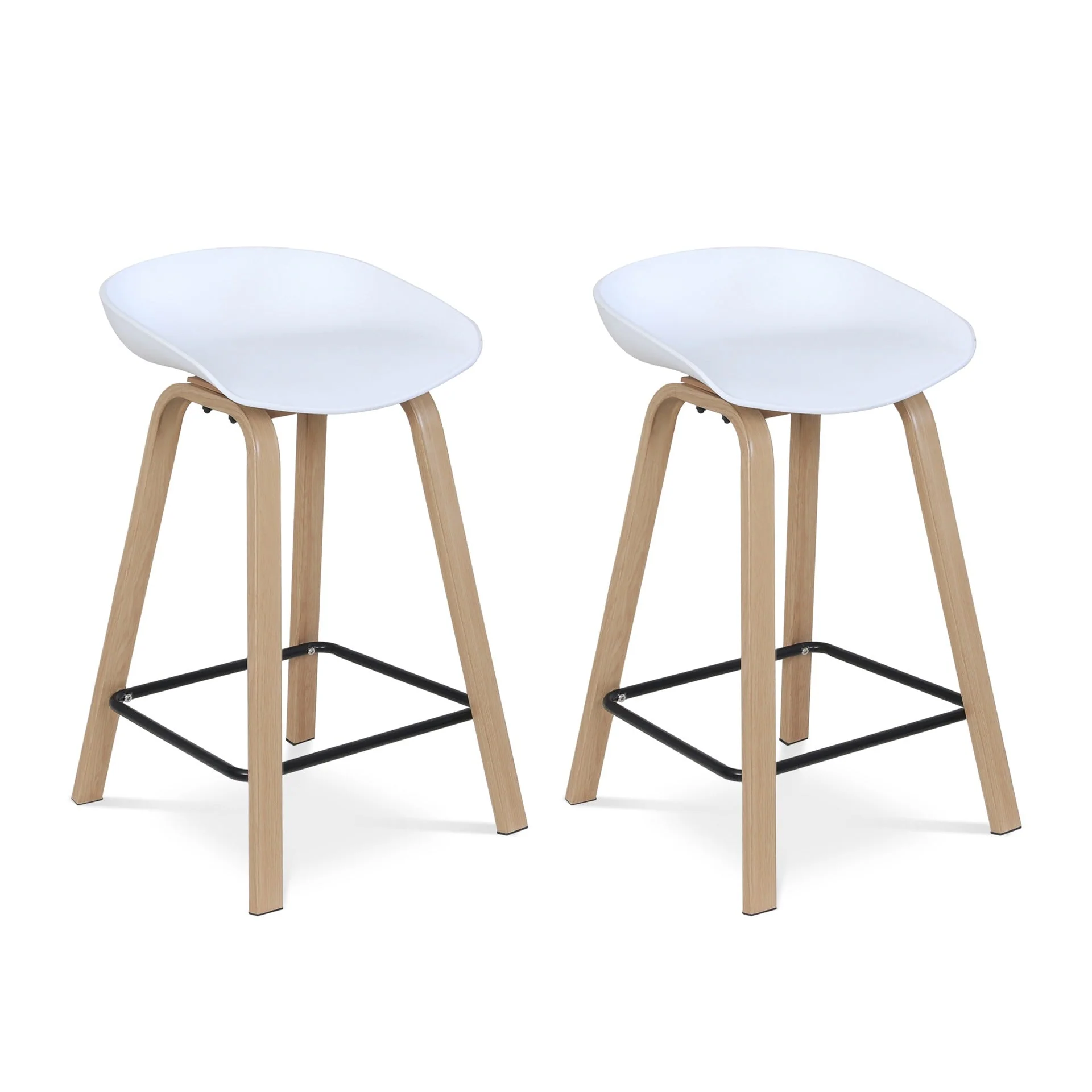 Kai Pro Metal Bar Stool 65cm - Set of 2 - White - Image 5