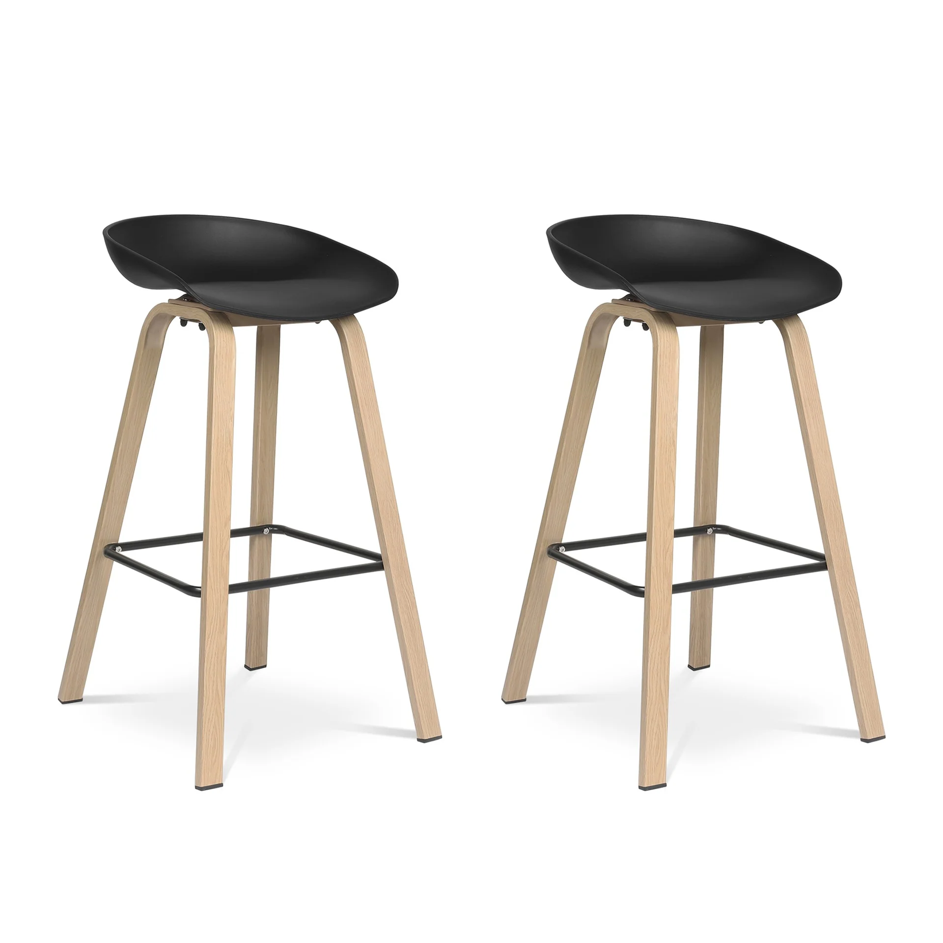 Kai Pro Metal Bar Stool 75cm - Set of 2 - Black - Image 5