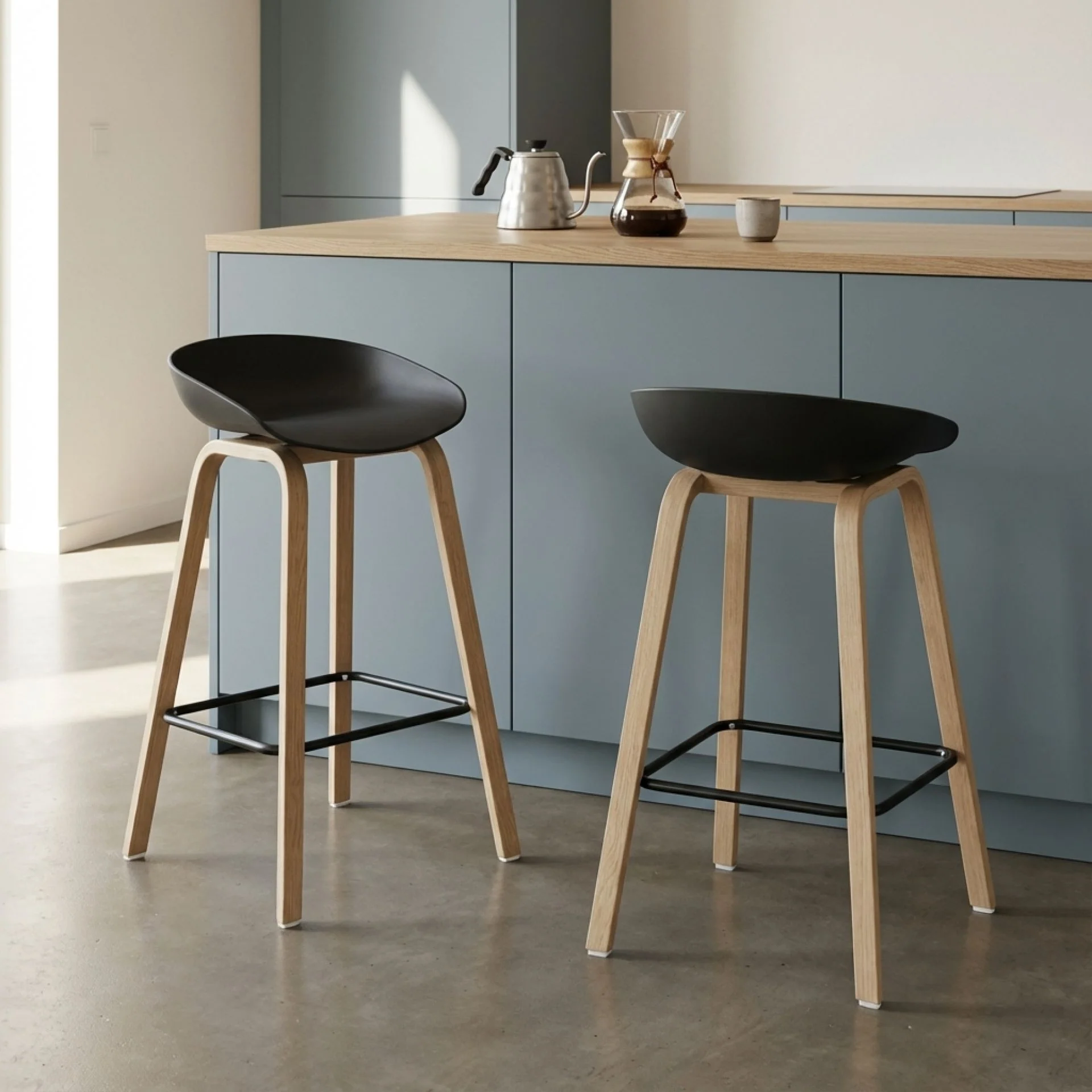 Kai Bar Stool Metal Barstool 75cm - Black - Image 2