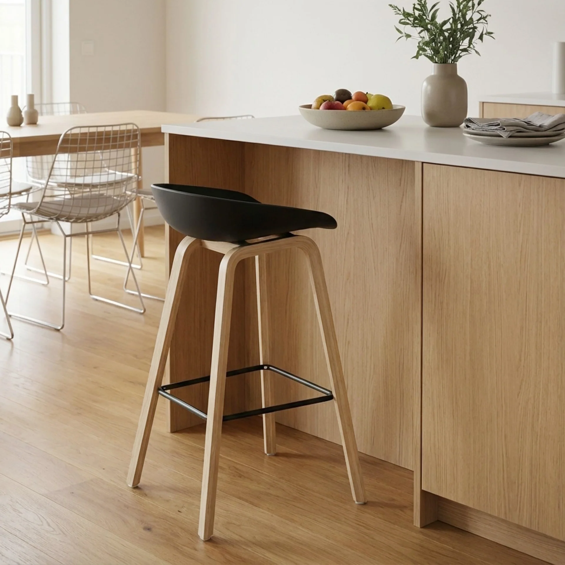 Kai Bar Stool Metal Barstool 75cm - Black - Image 4