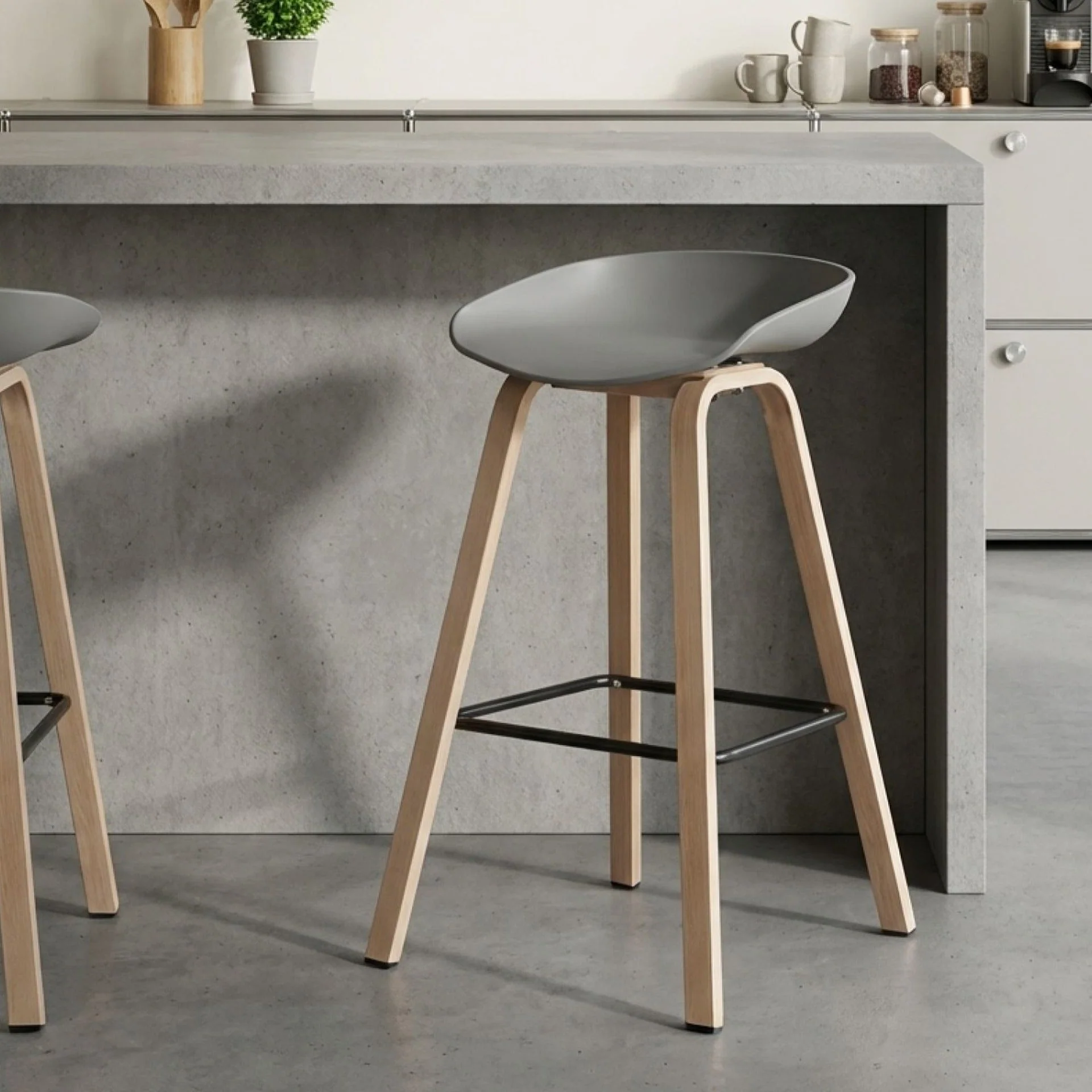 Kai Pro Metal Bar Stool 75cm - Set of 2 - Grey - Image 4