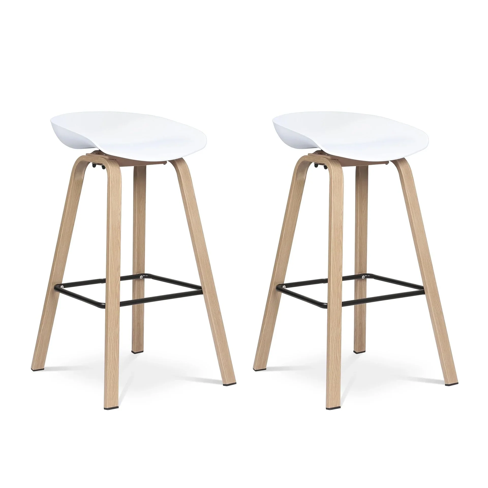 Kai Pro Metal Bar Stool 75cm - Set of 2 - White - Image 5