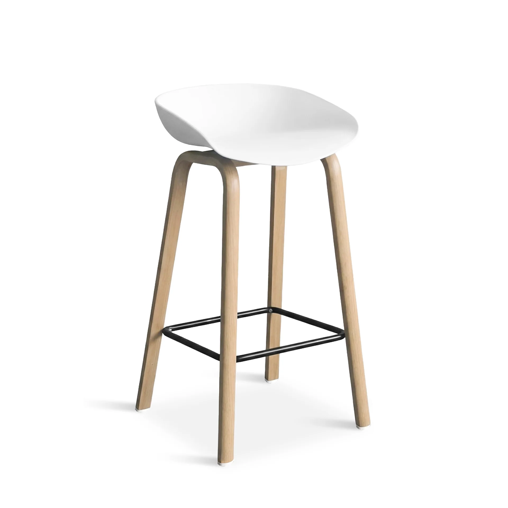 Kai Bar Stool Metal Barstool 75cm - White - Image 7