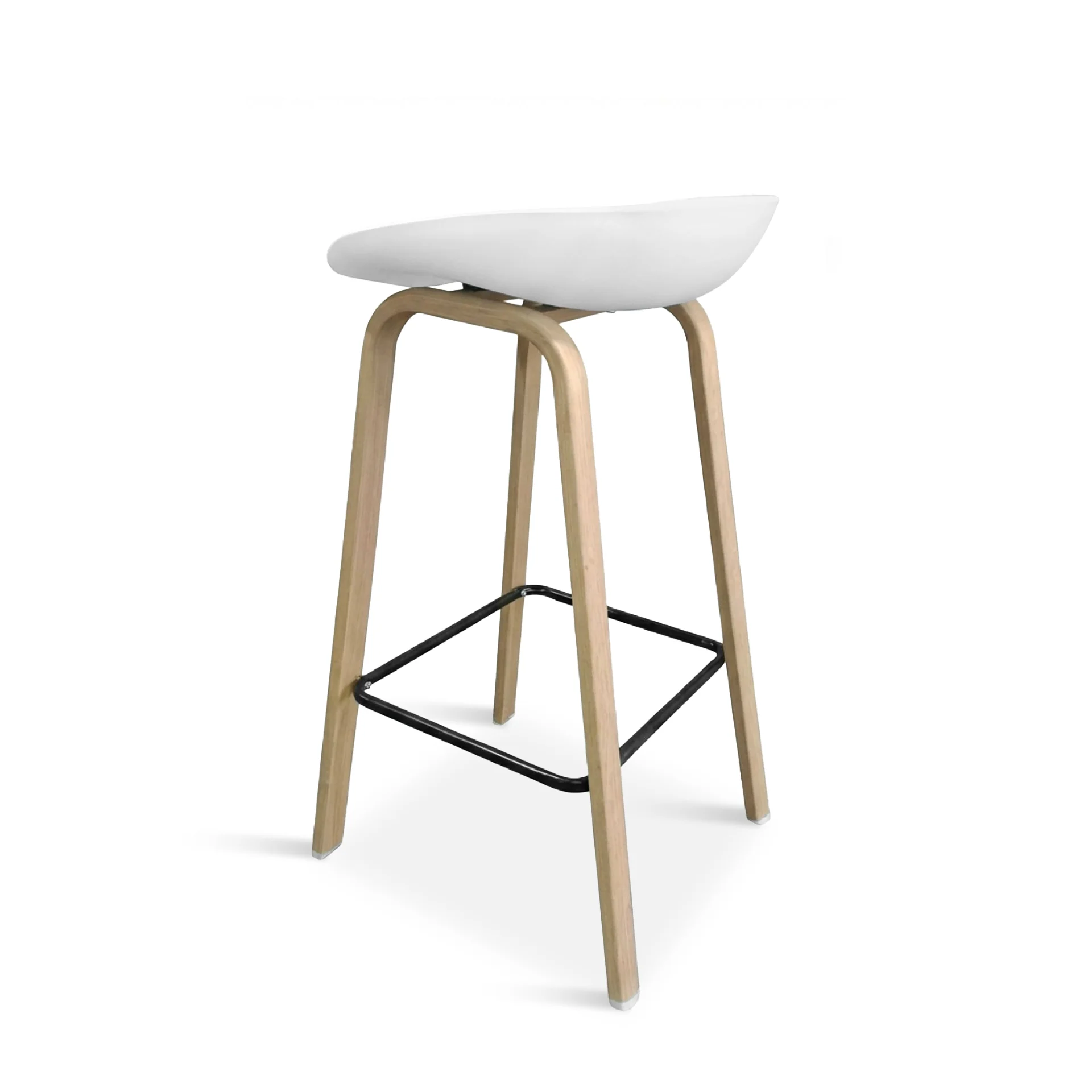 Kai Bar Stool Metal Barstool 75cm - White - Image 9